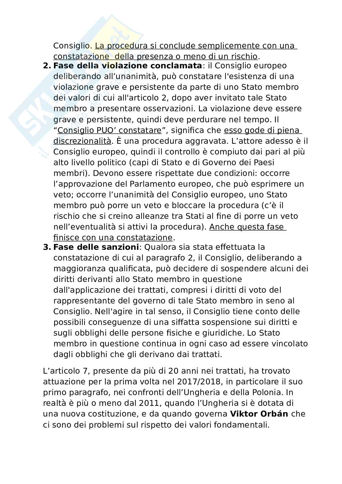 Riassunto esame Diritto dell'Unione Europea, prof. Casolari - studente frequentante Pag. 46