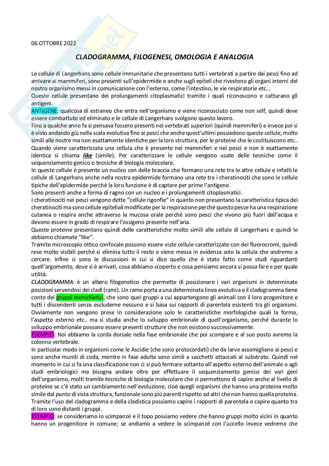 Anatomia comparata dei vertebrati Pag. 2