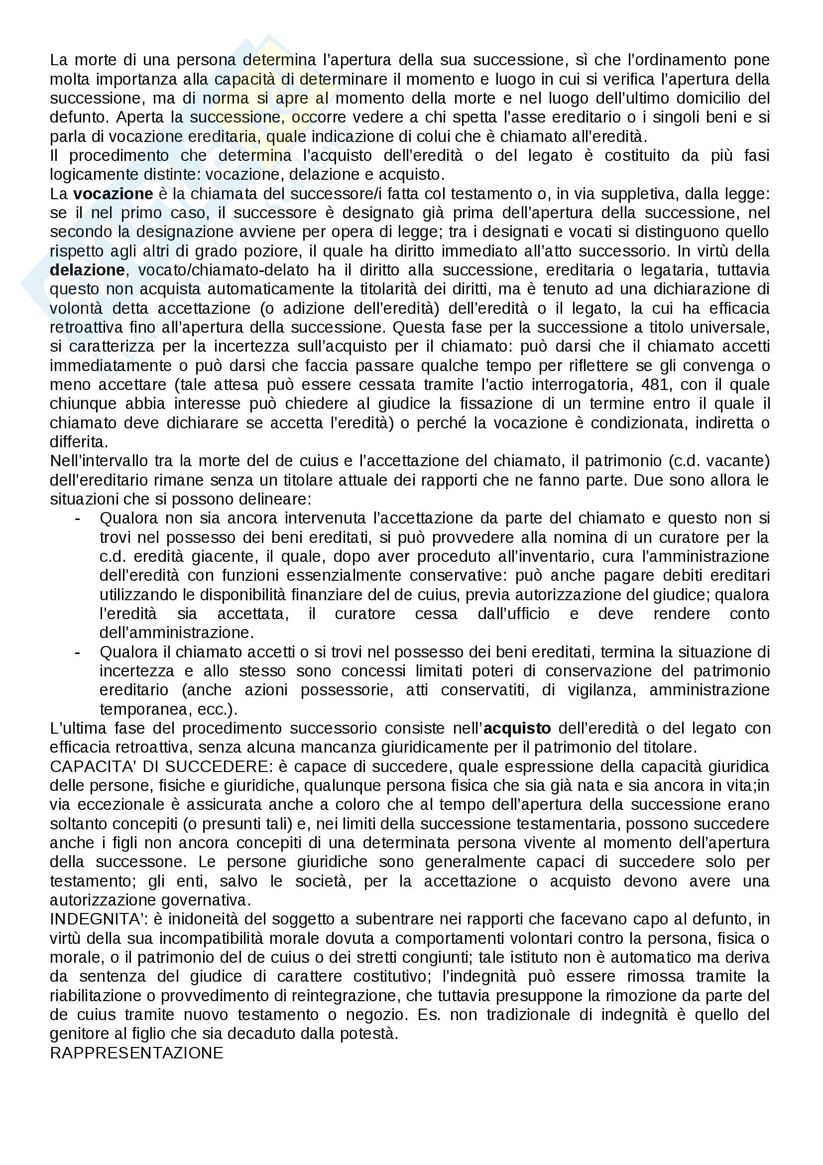 Diritto civile - successioni per causa di morte Pag. 2