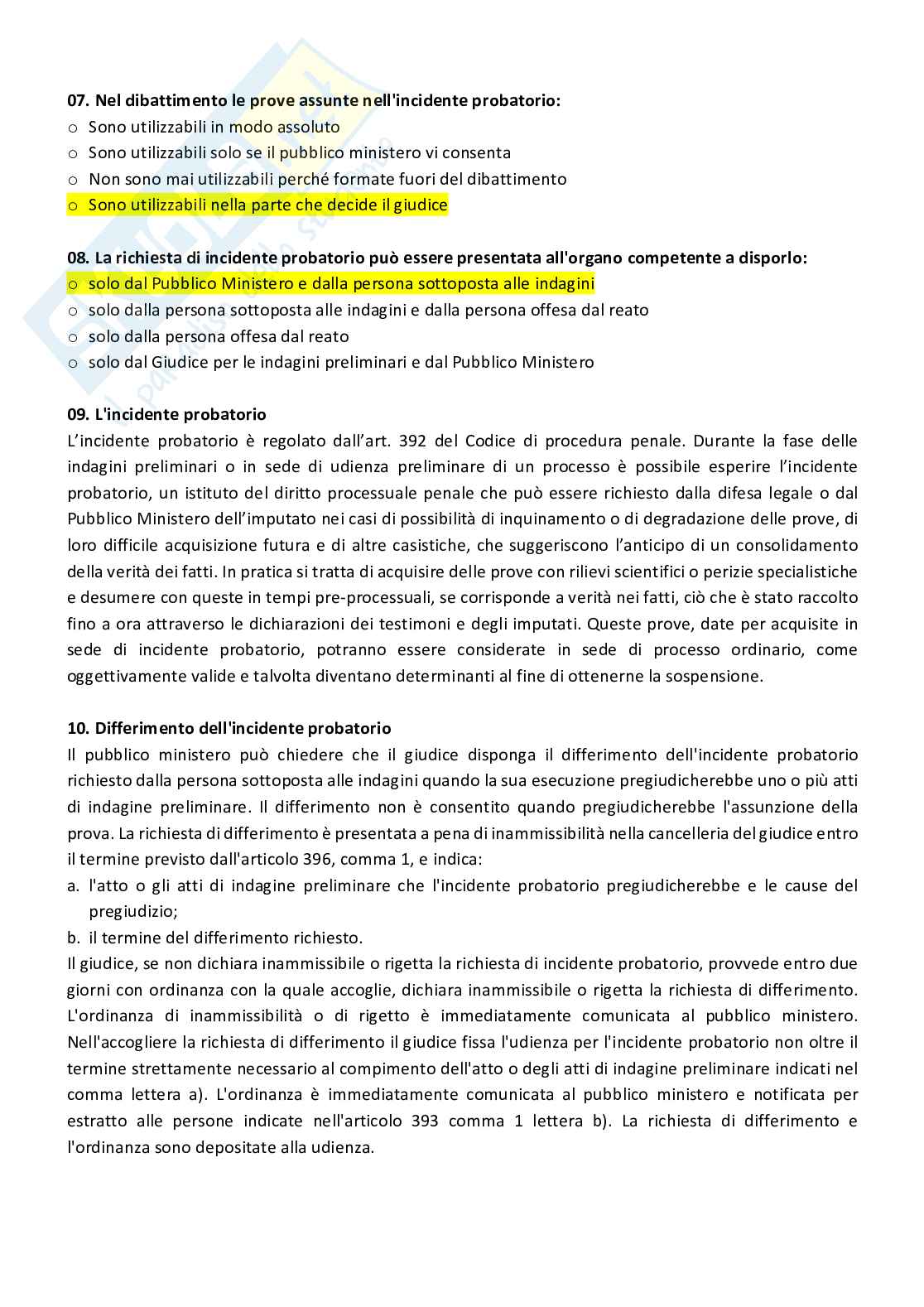 Set domande aperte e chiuse di Diritto processuale penale Pag. 31