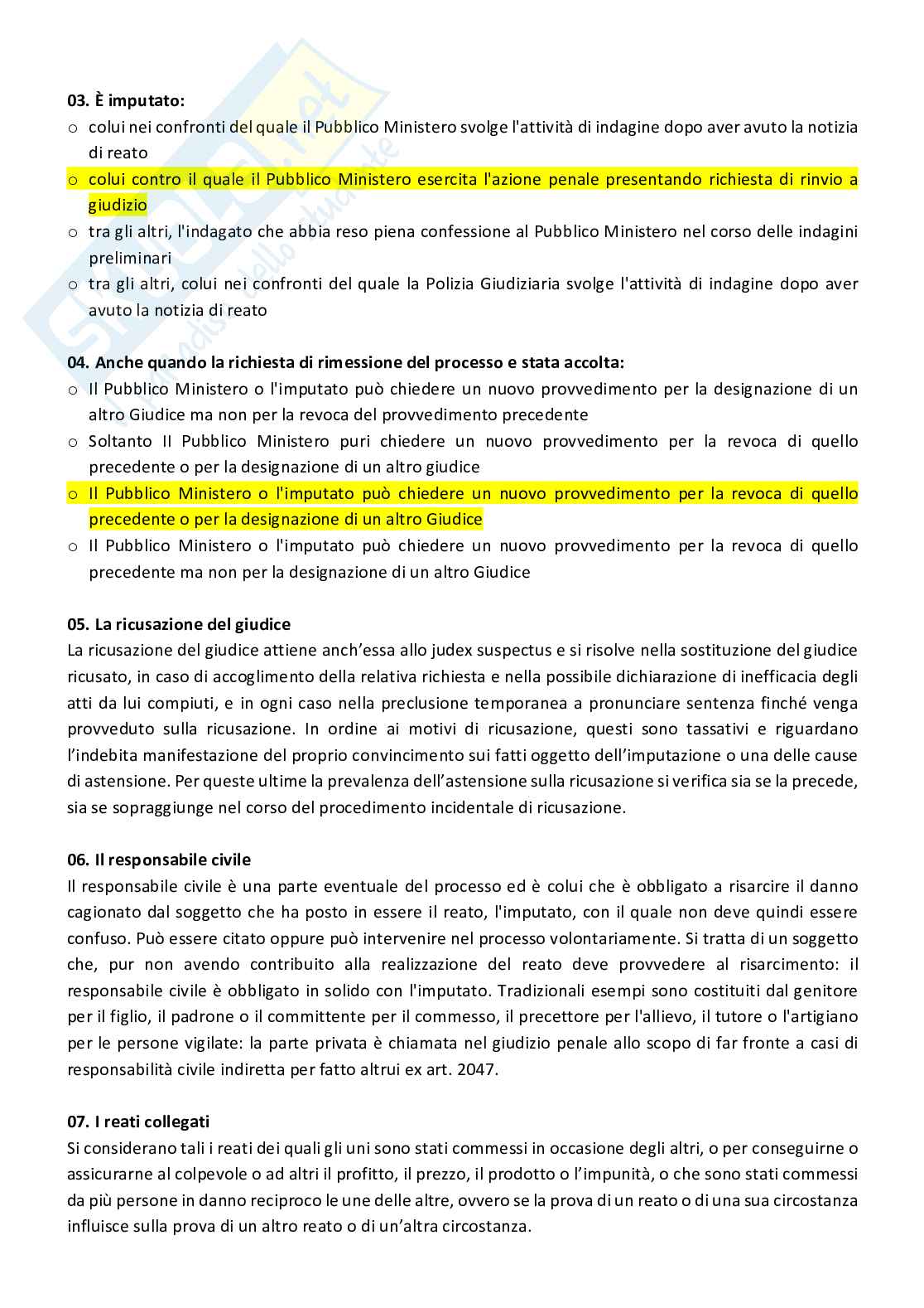 Set domande aperte e chiuse di Diritto processuale penale Pag. 6