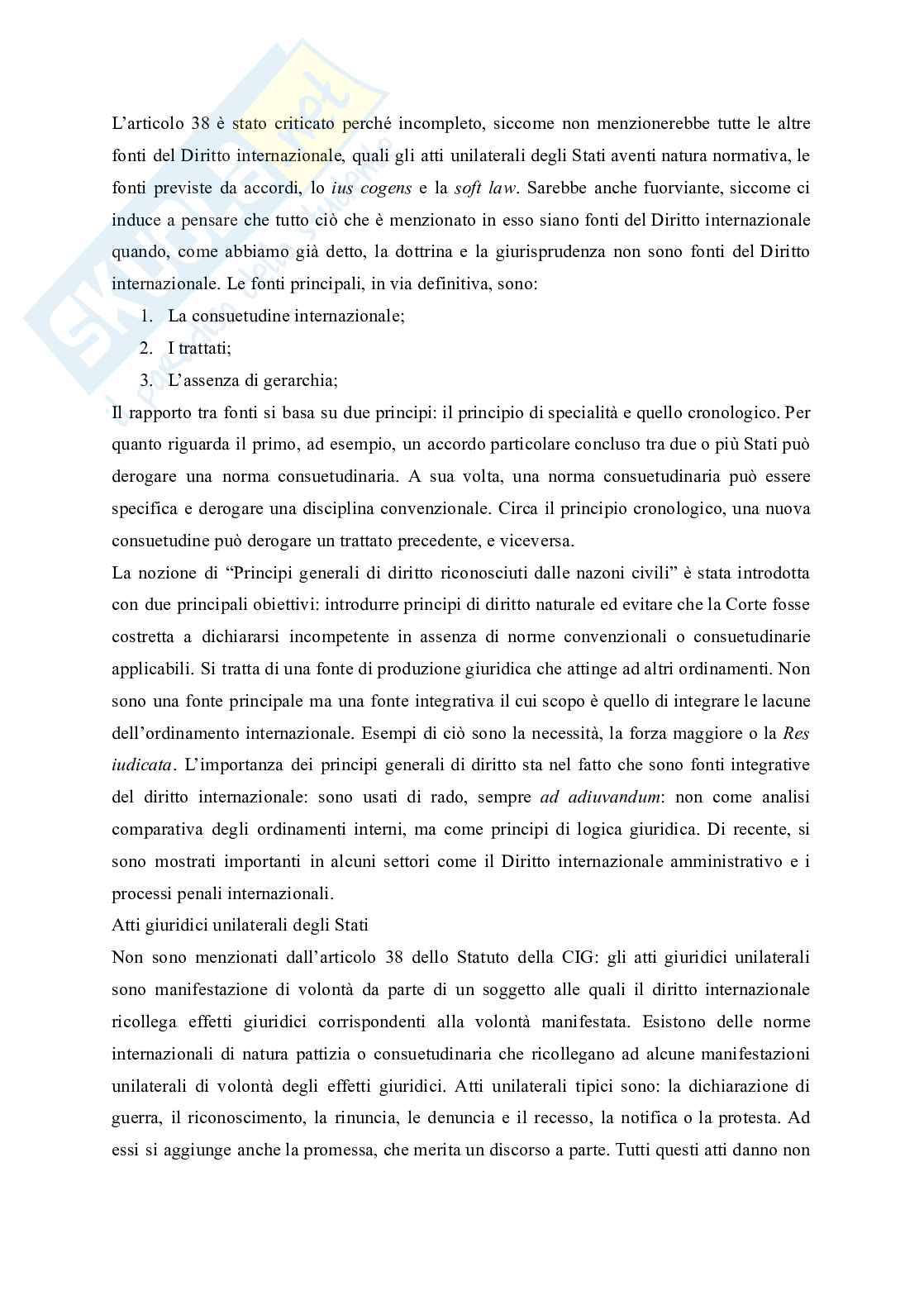 Riassunto esame Diritto internazionale, Prof. Mainetti Vittorio, libro consigliato Diritto internazionale , Focarelli  Pag. 31