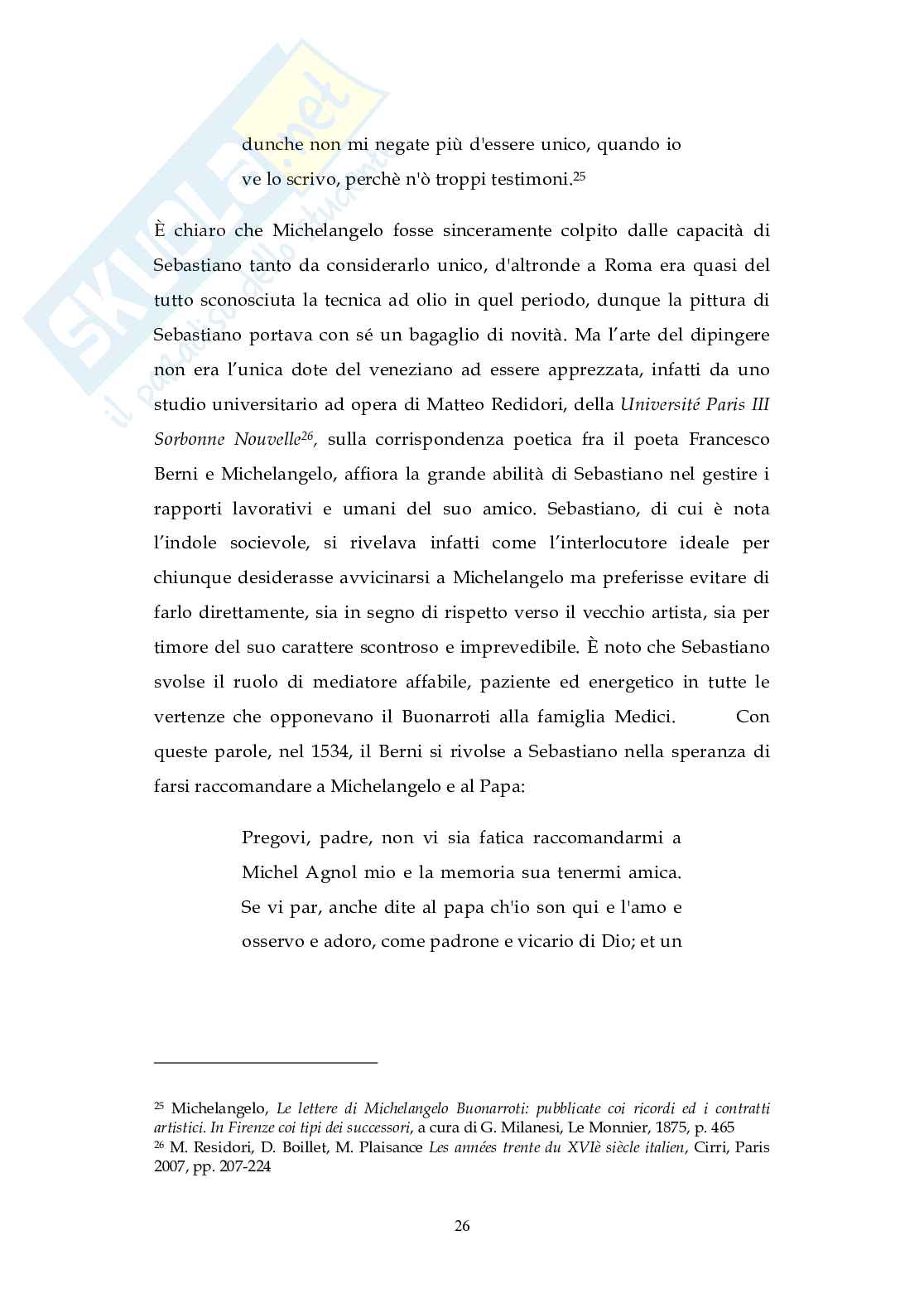 Michelangelo, Raffaello e Sebastiano del Piombo: tra invidia e ammirazione Pag. 26