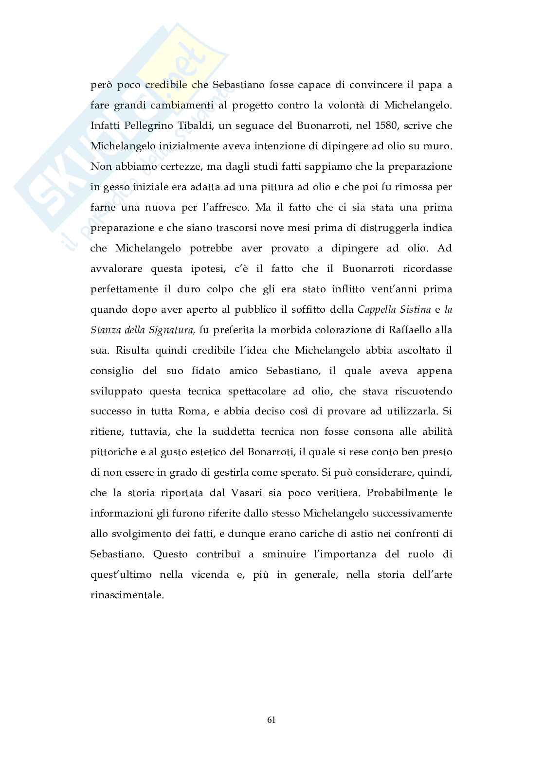 Michelangelo, Raffaello e Sebastiano del Piombo: tra invidia e ammirazione Pag. 61