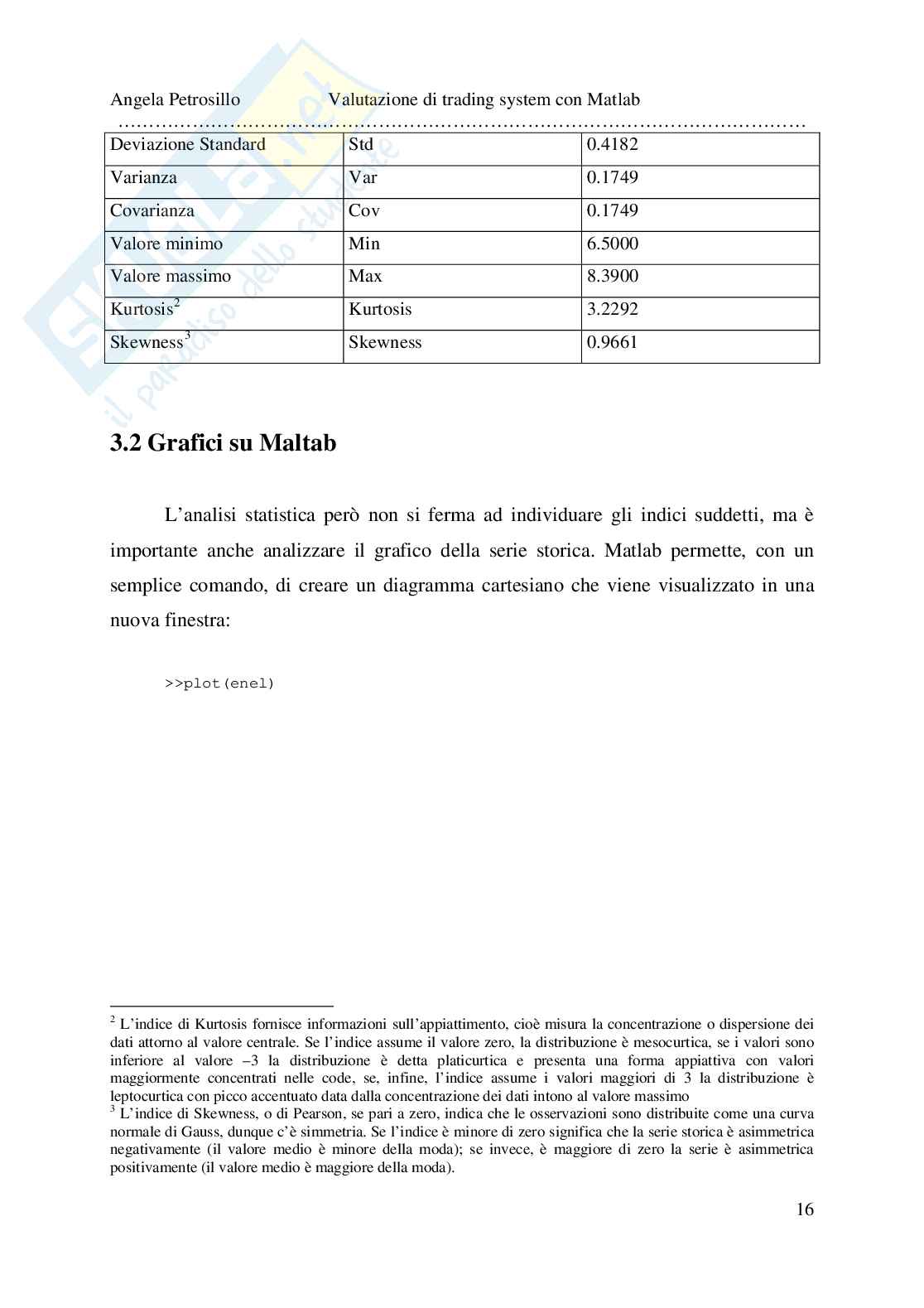 Valutazione di trading system con Matlab Pag. 16