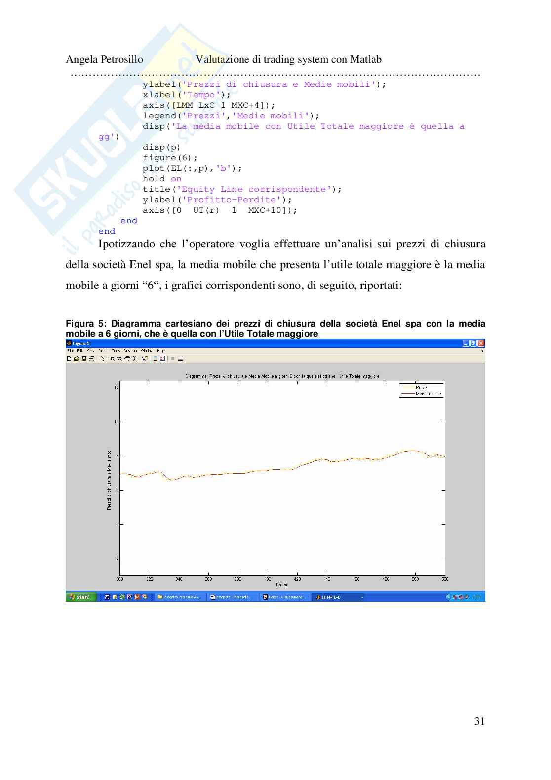 Valutazione di trading system con Matlab Pag. 31