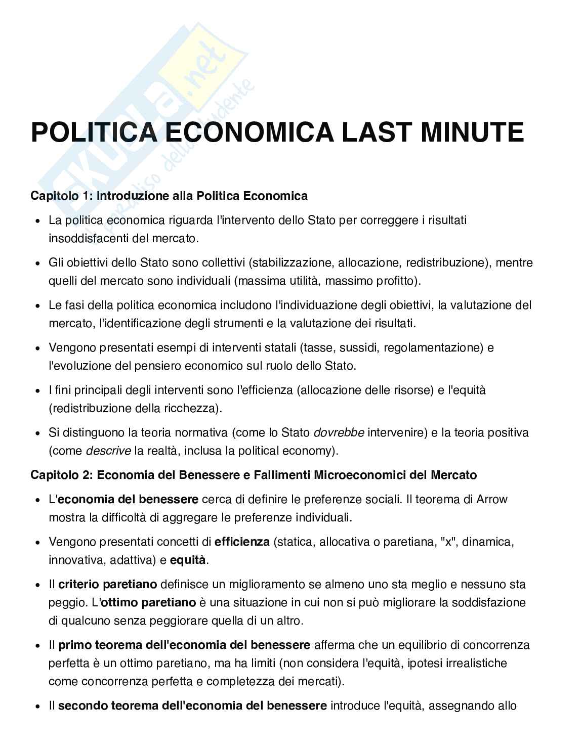 Politica economica  Pag. 1
