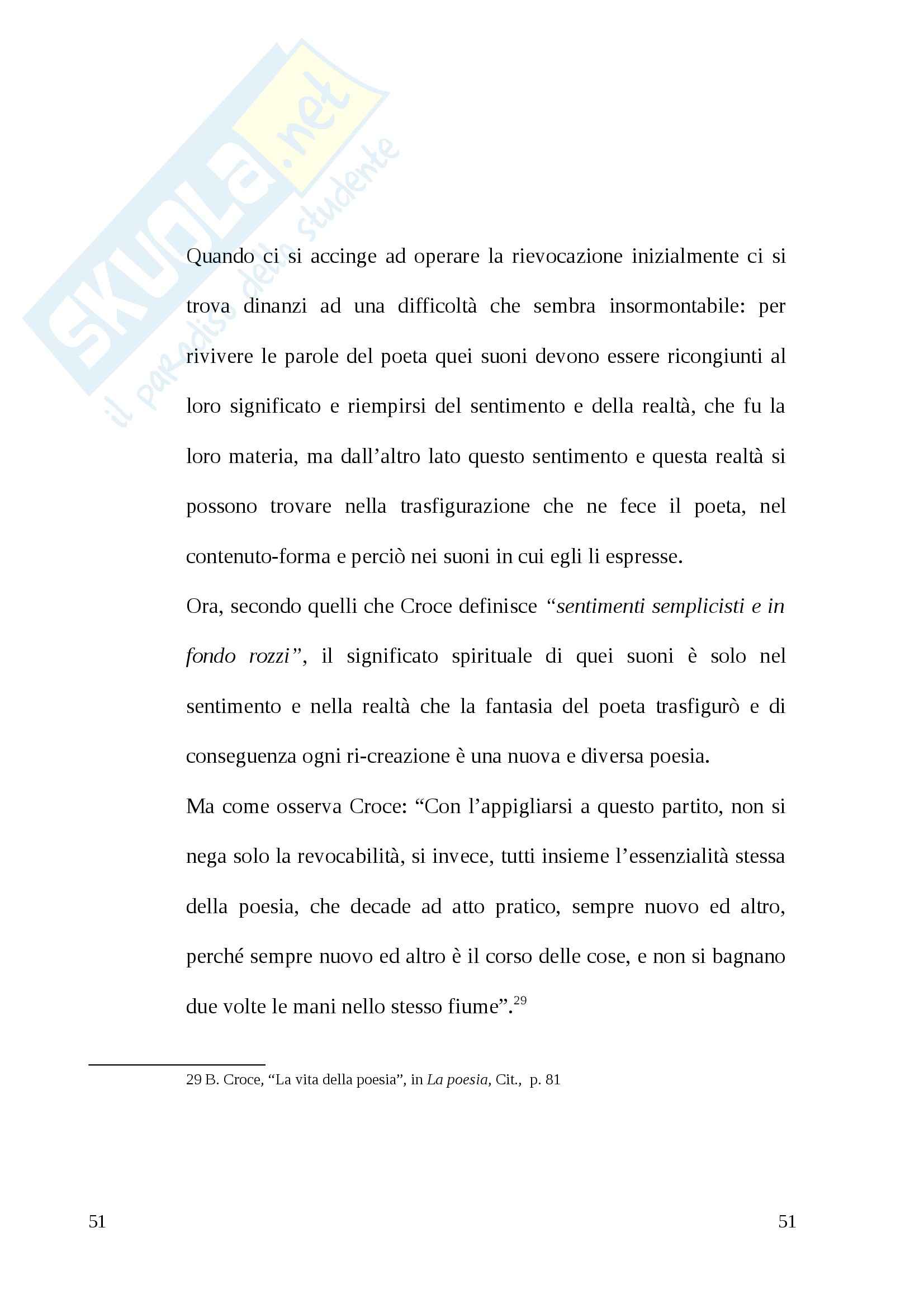 Poesia in Benedetto Croce - Tesi Pag. 51
