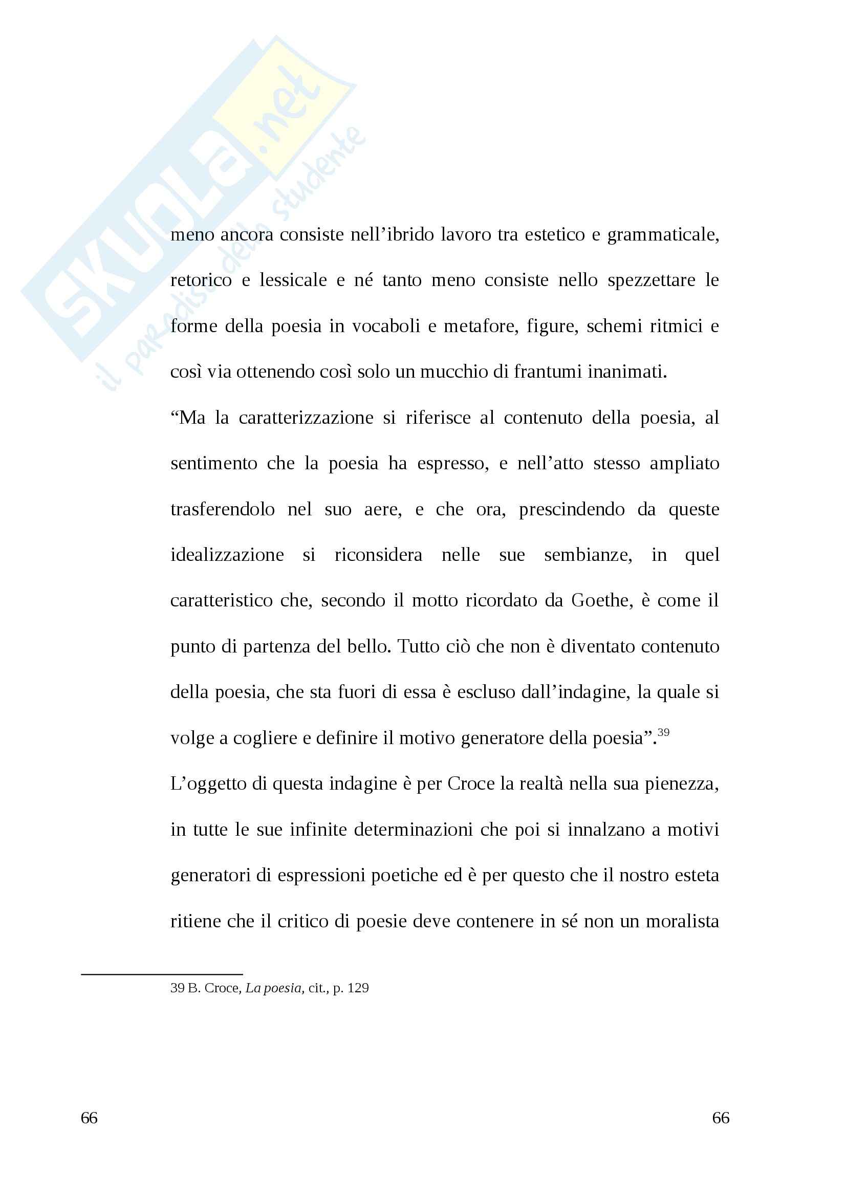 Poesia in Benedetto Croce - Tesi Pag. 66