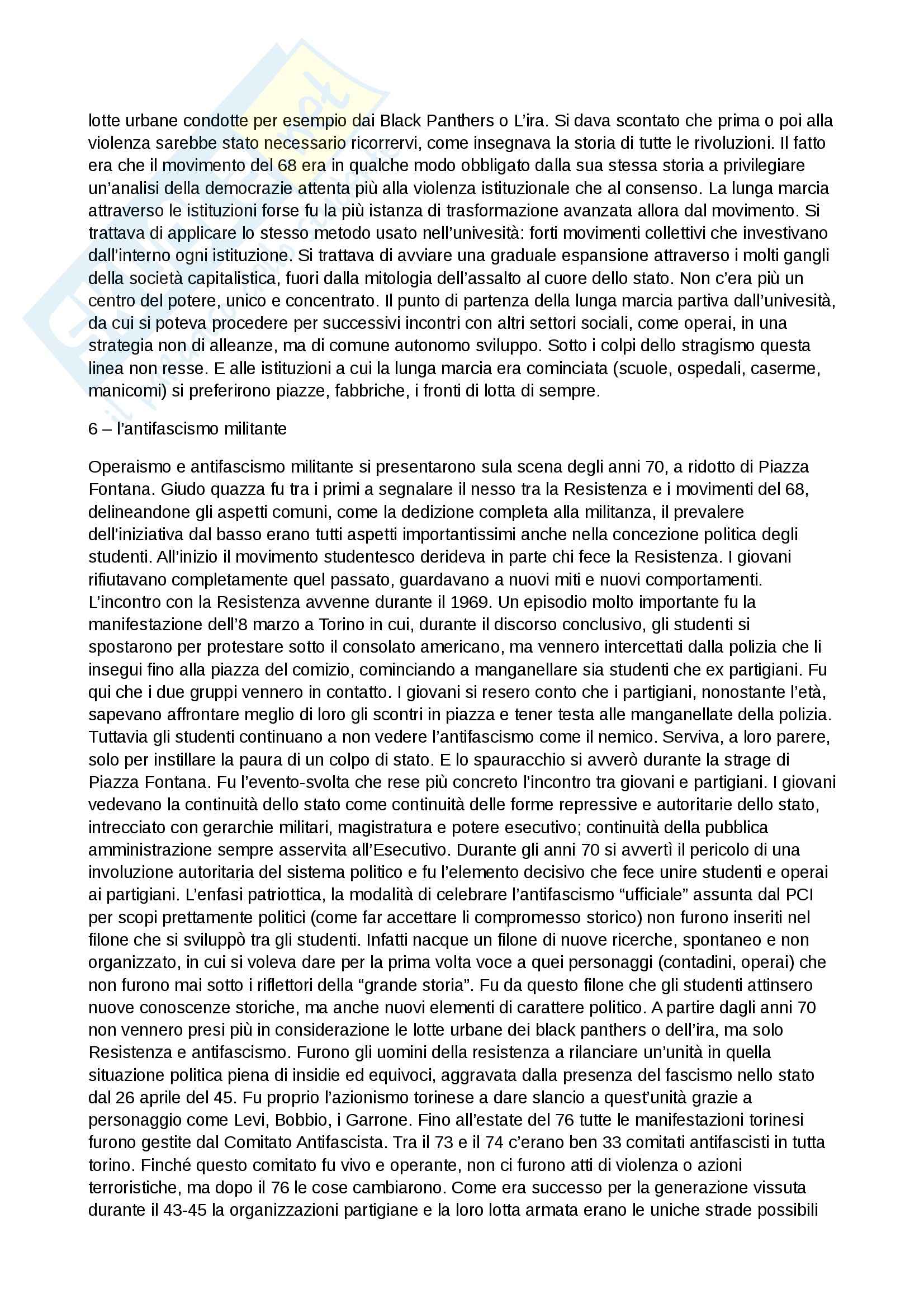 Riassunto esame Storia contemporanea, prof. Adorni, libro consigliato Le ragioni di un decennio, de Luna Pag. 6