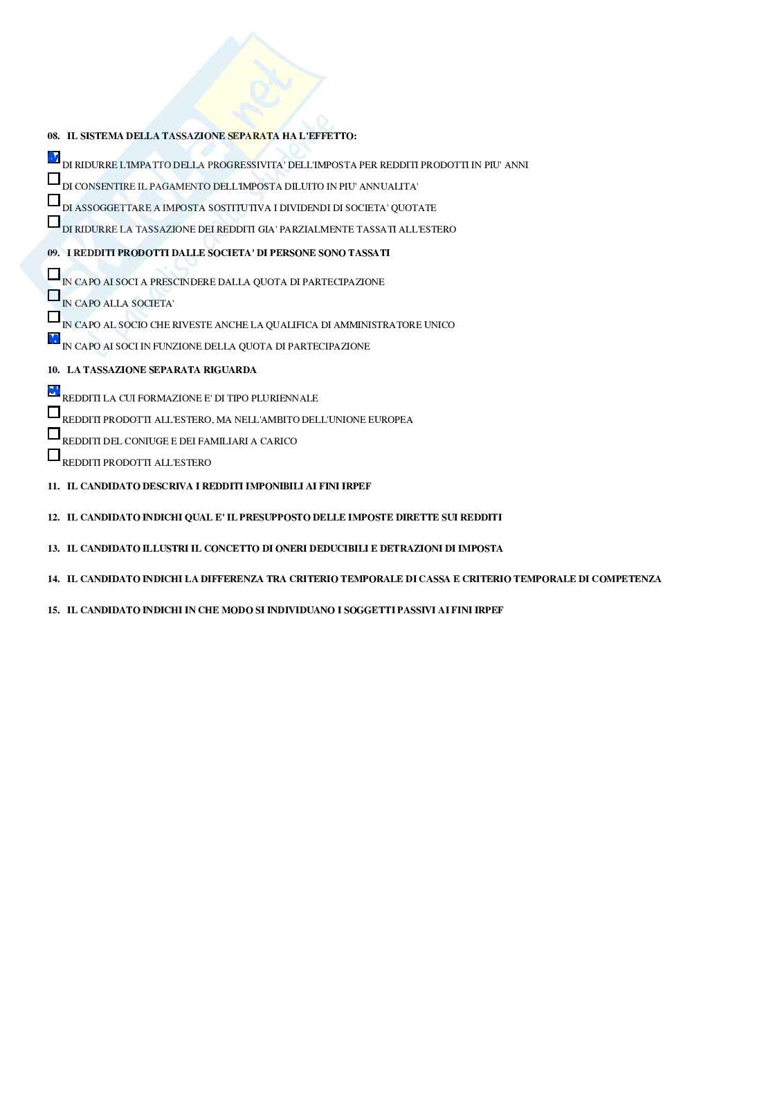 Diritto tributario – Paniere risposte chiuse completo – A.A. 2025/2026 Pag. 41