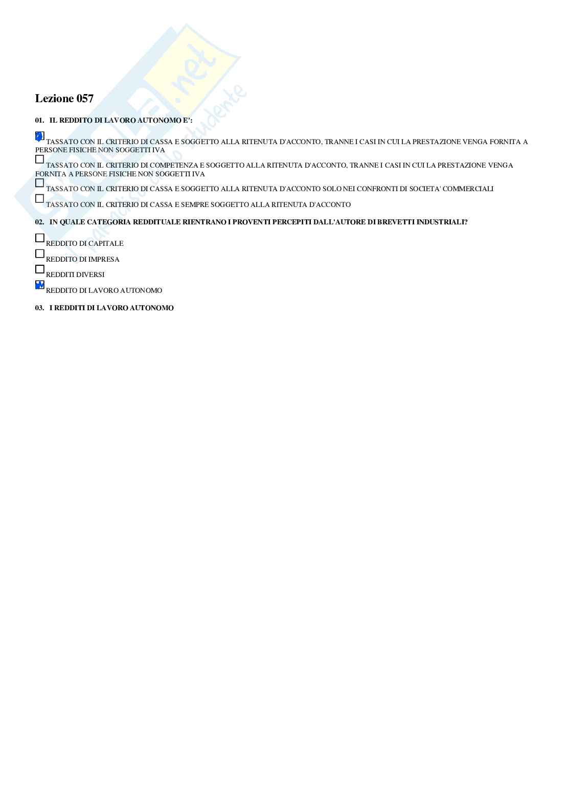 Diritto tributario – Paniere risposte chiuse completo – A.A. 2025/2026 Pag. 46