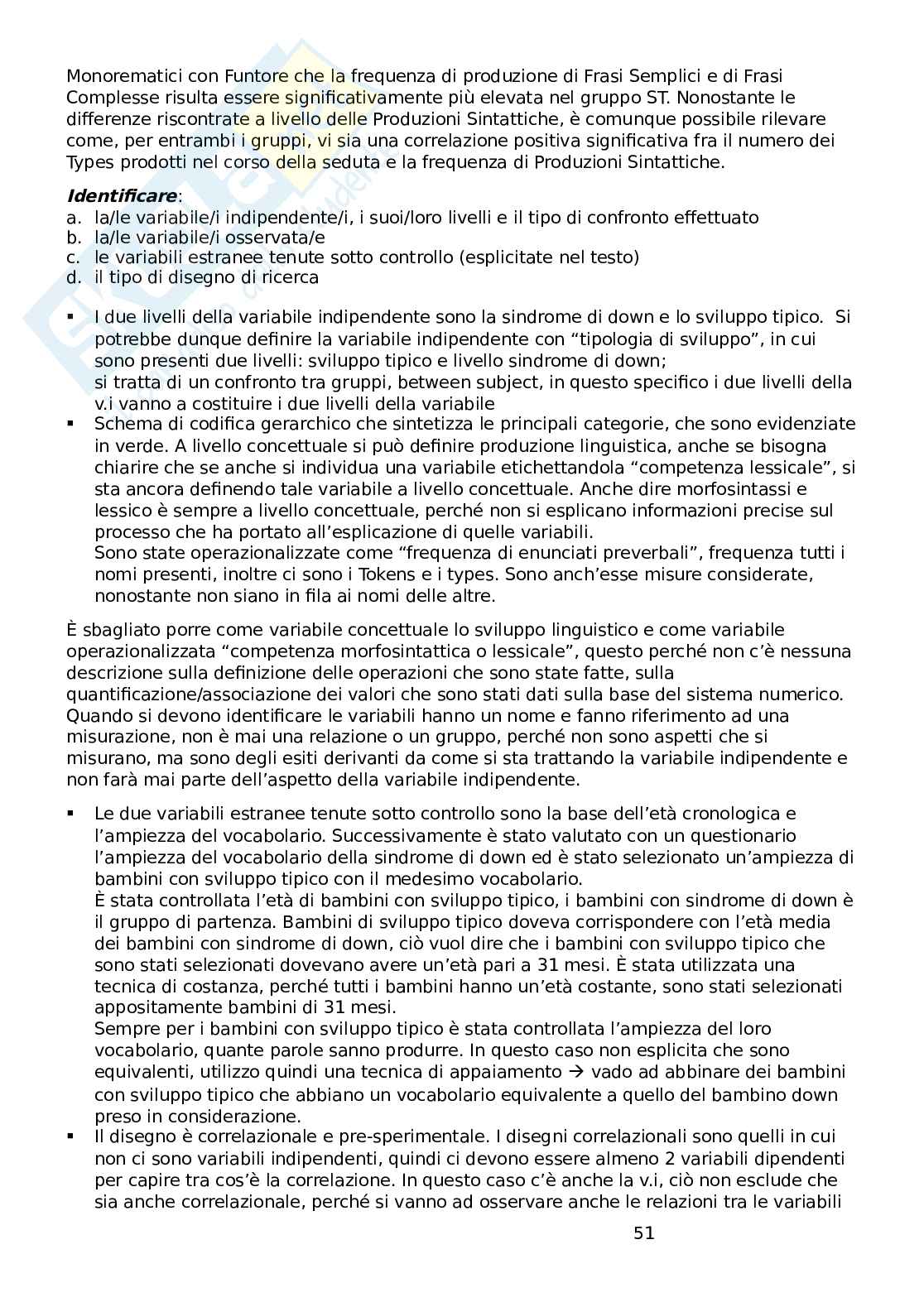 Metodi di ricerca e valutazione in psicologia dello sviluppo Pag. 51