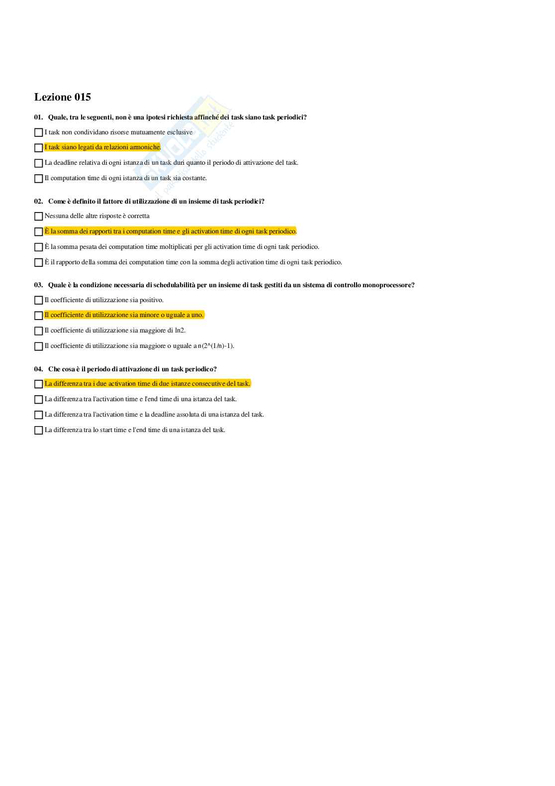 Paniere sistemi di controllo distribuiti - risposte multiple Pag. 16