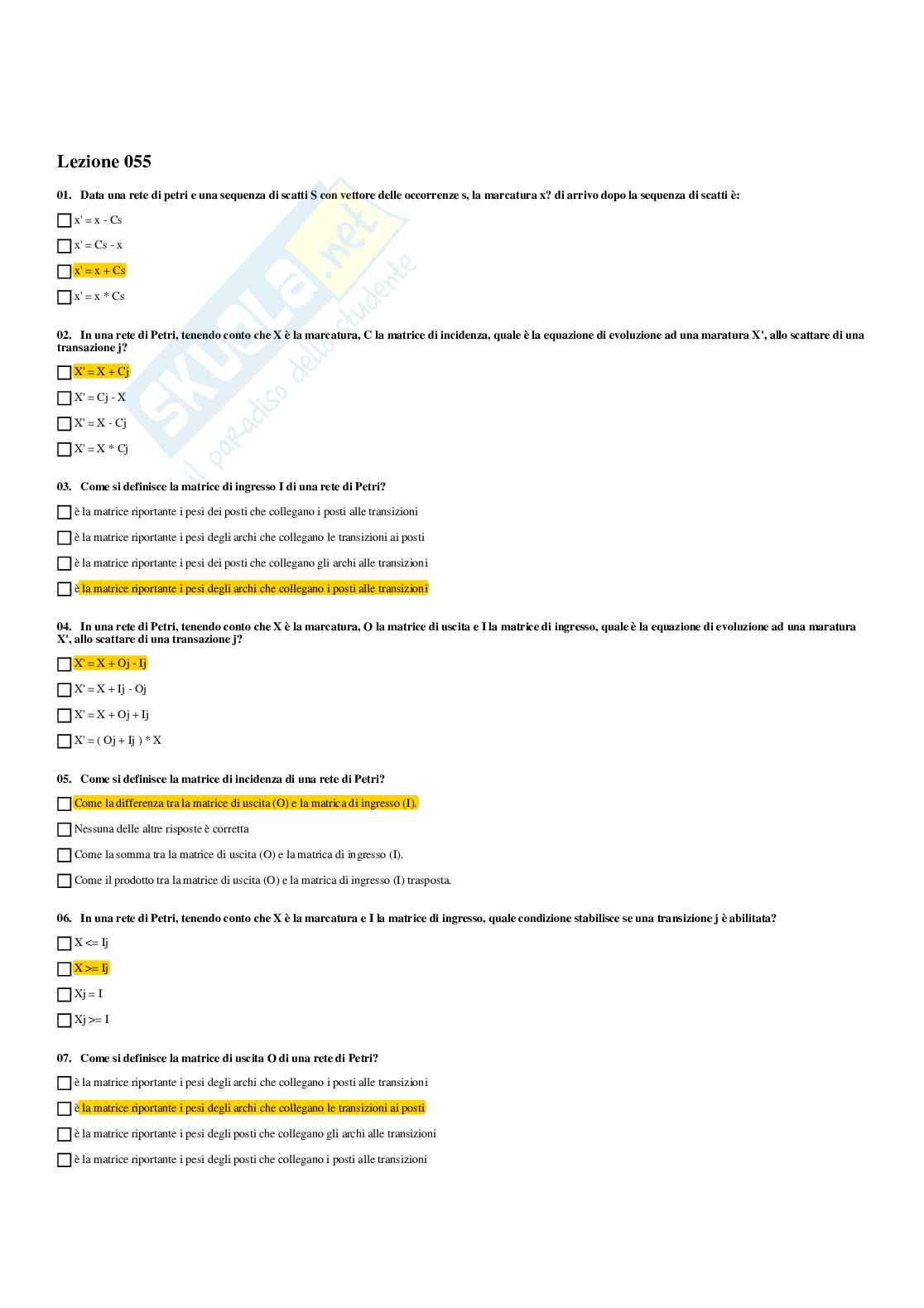 Paniere sistemi di controllo distribuiti - risposte multiple Pag. 66