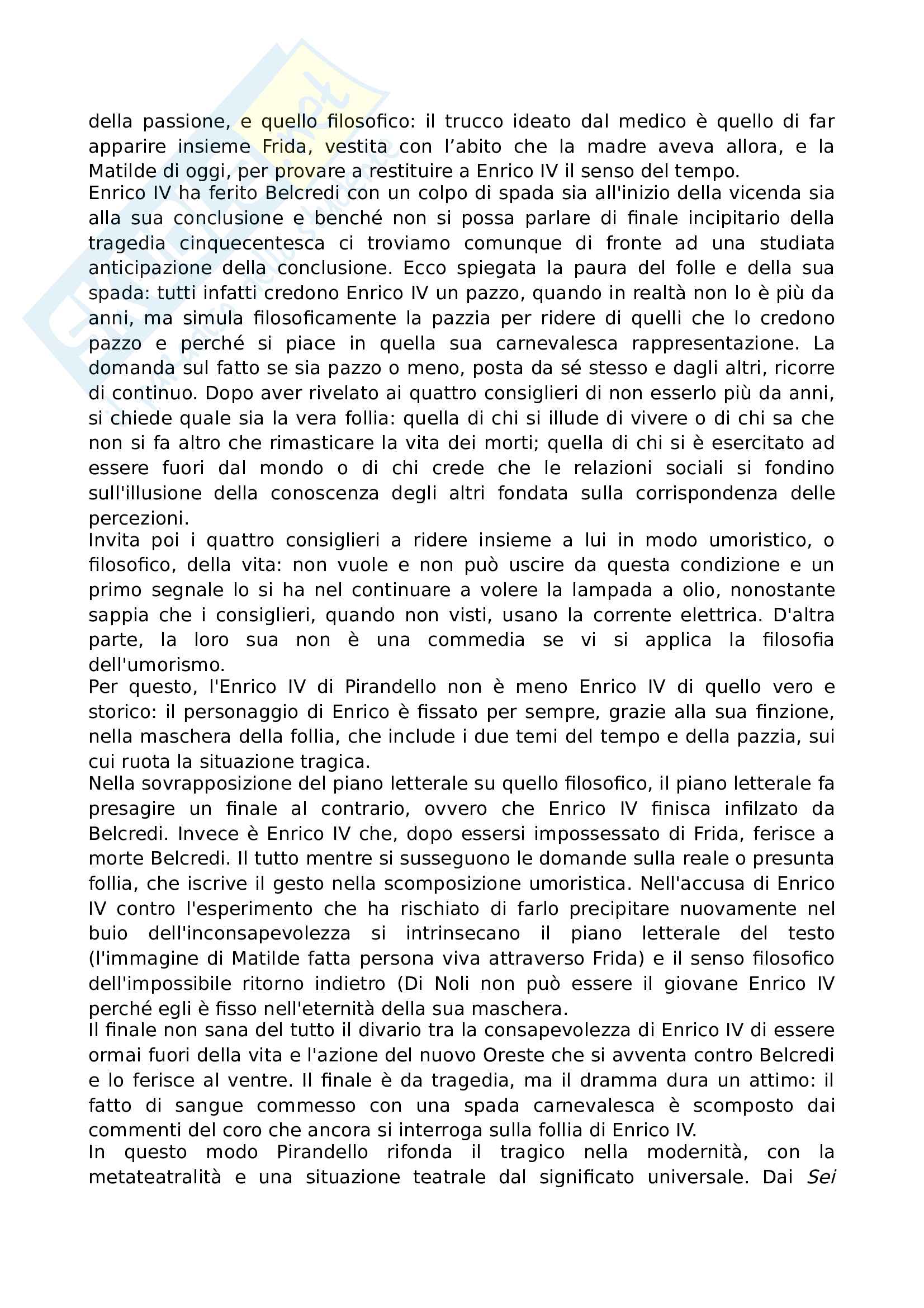 Riassunto esame Letteratura italiana, prof. Alfonzetti, libro consigliato "Pirandello. L'impossibile finale", Alfonzetti Pag. 11