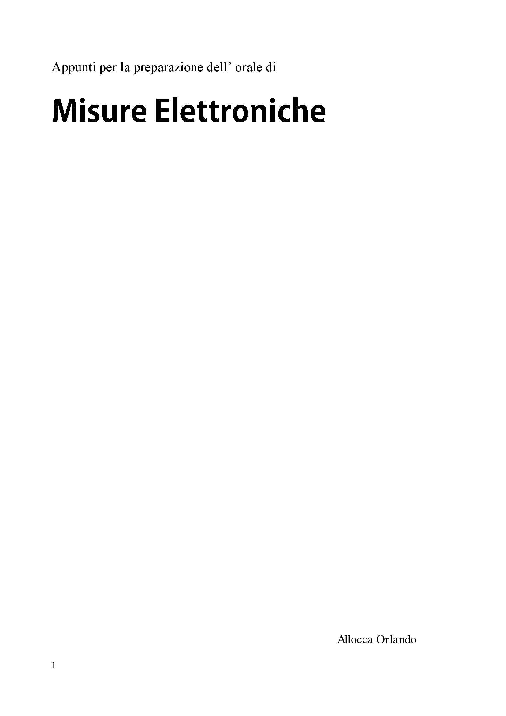 Misure Elettroniche - Appunti Teoria 2 Pag. 1