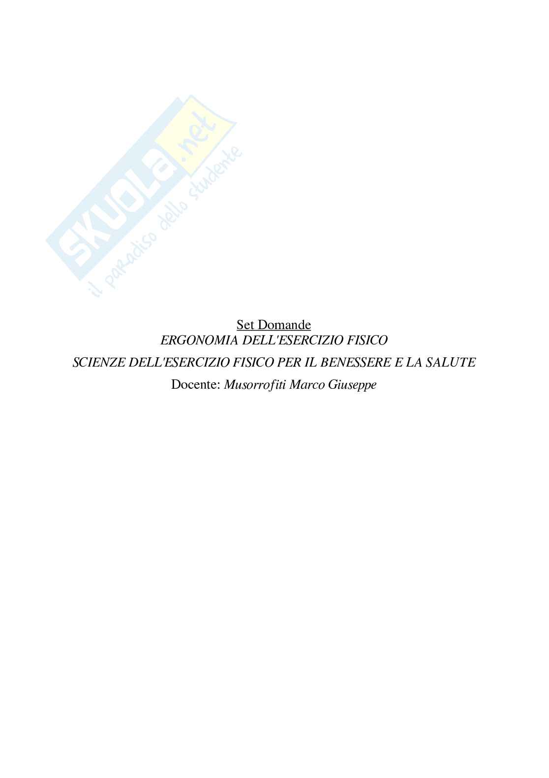 Paniere Ergonomia dell'esercizio fisico (2026) - Risposte multiple corrette Pag. 2