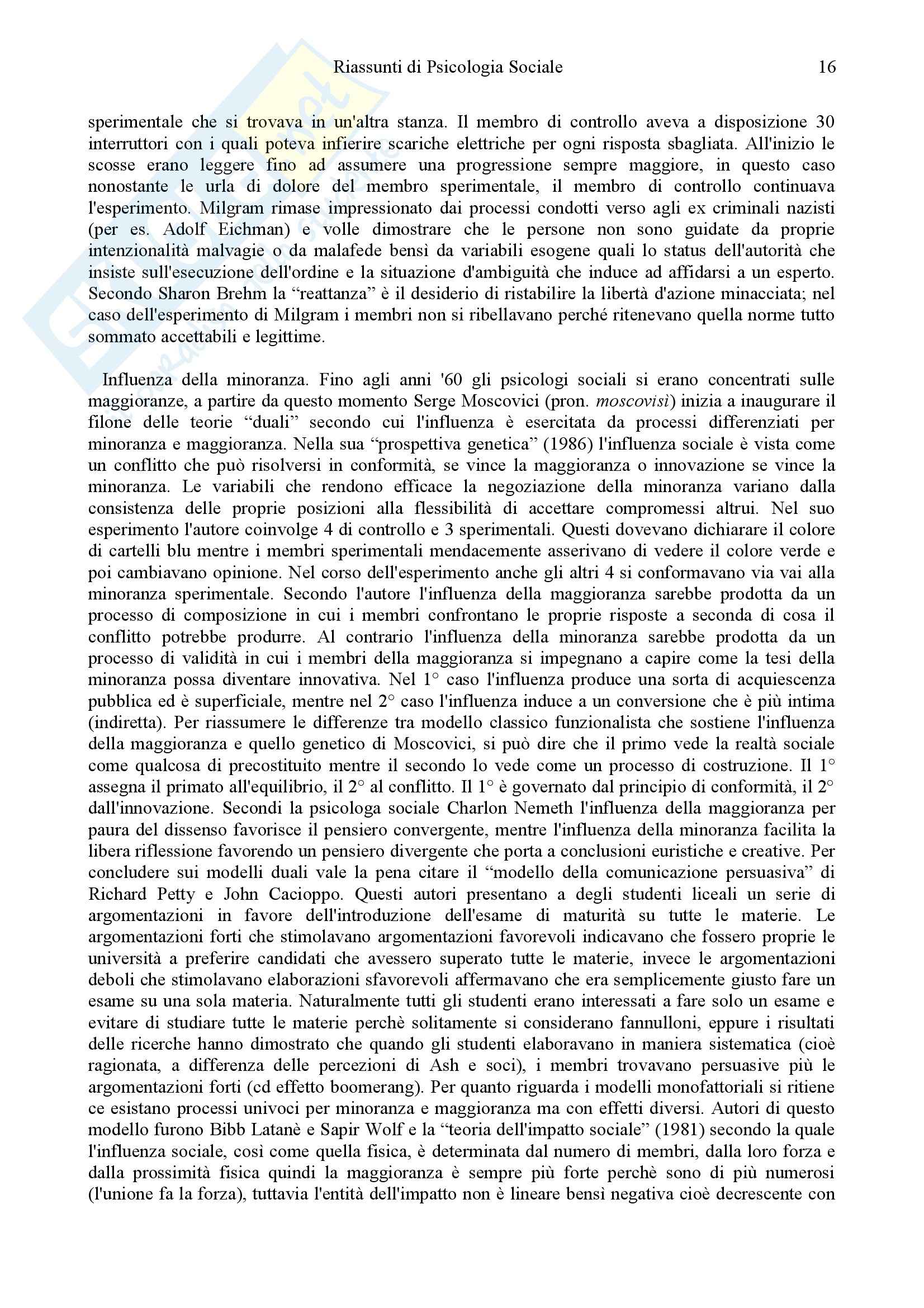 Psicologia sociale - Appunti Pag. 16