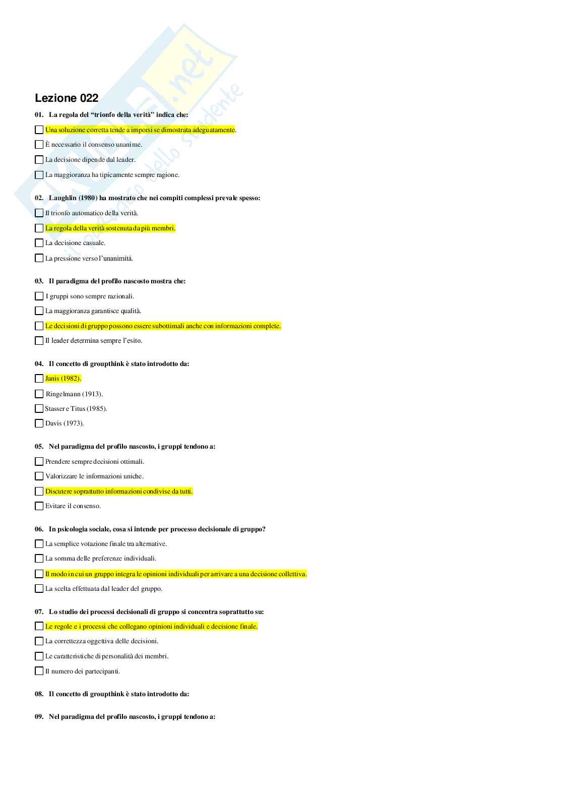 Paniere Psicologia dei gruppi e di comunità Pag. 21