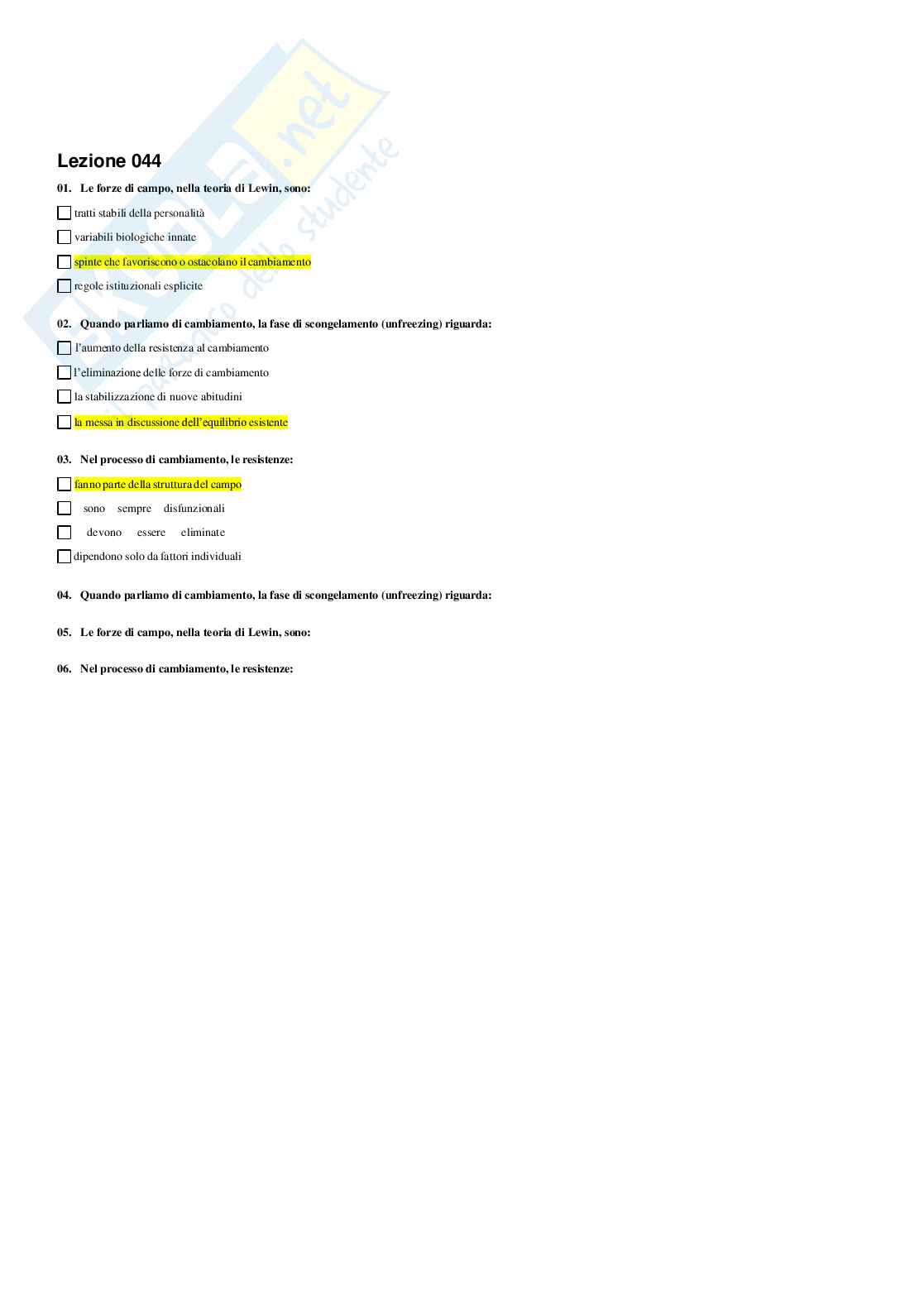 Paniere Psicologia dei gruppi e di comunità Pag. 46