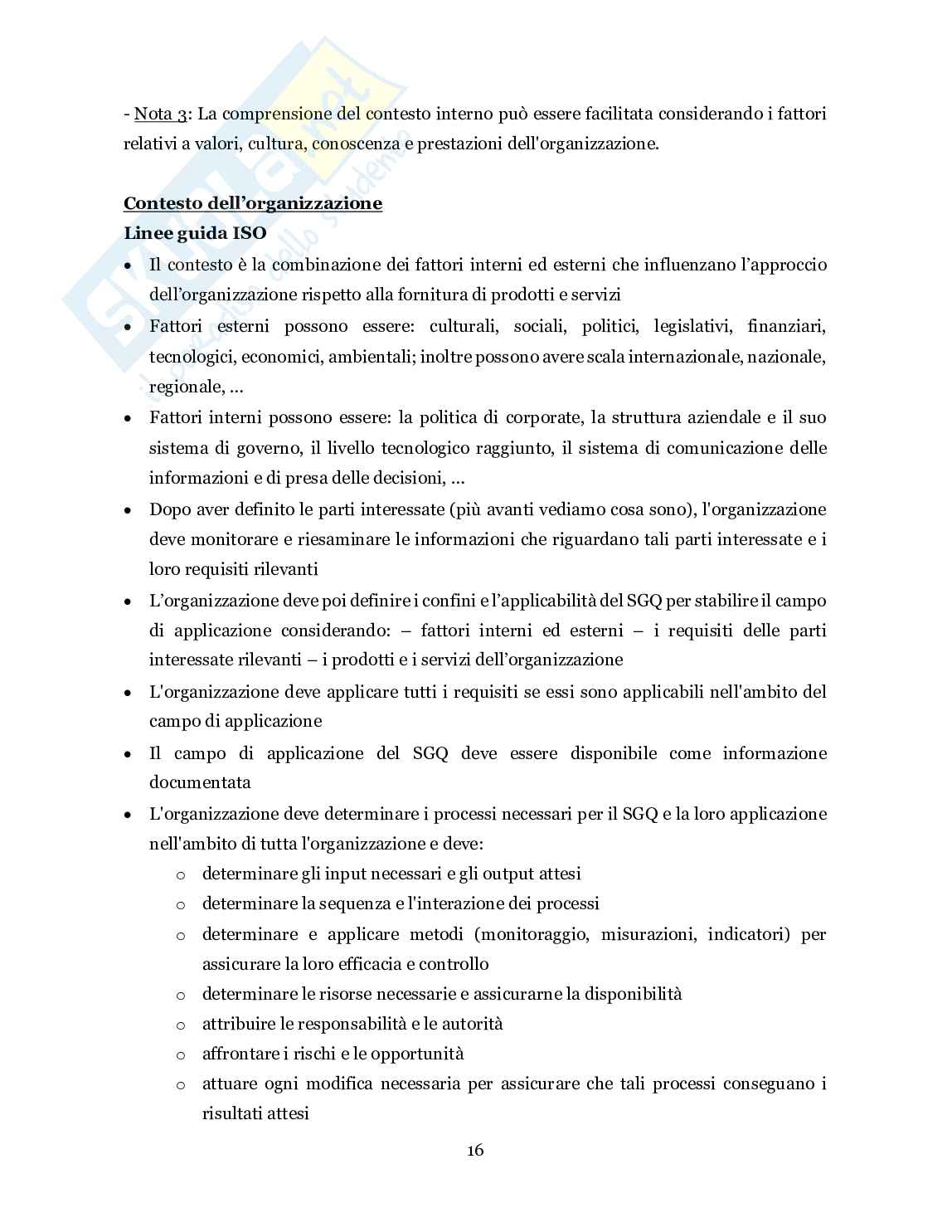Appunti completi Sistemi di gestione per la qualità Pag. 16