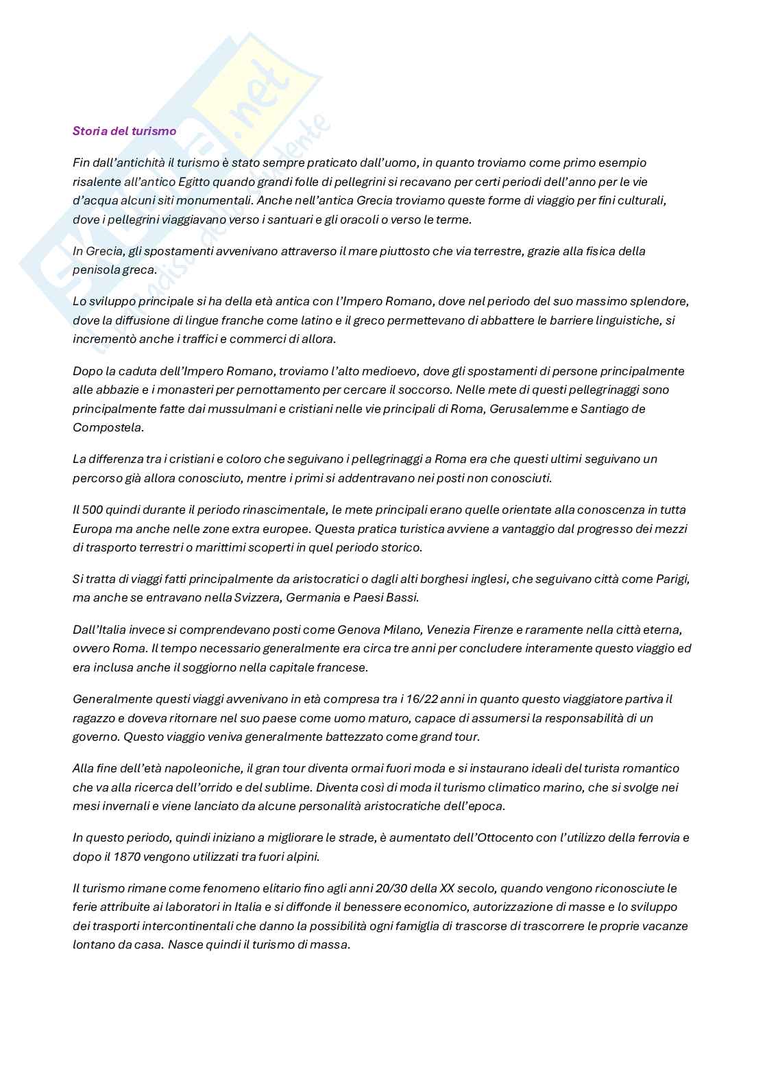 Appunti di Geografia del turismo Pag. 2