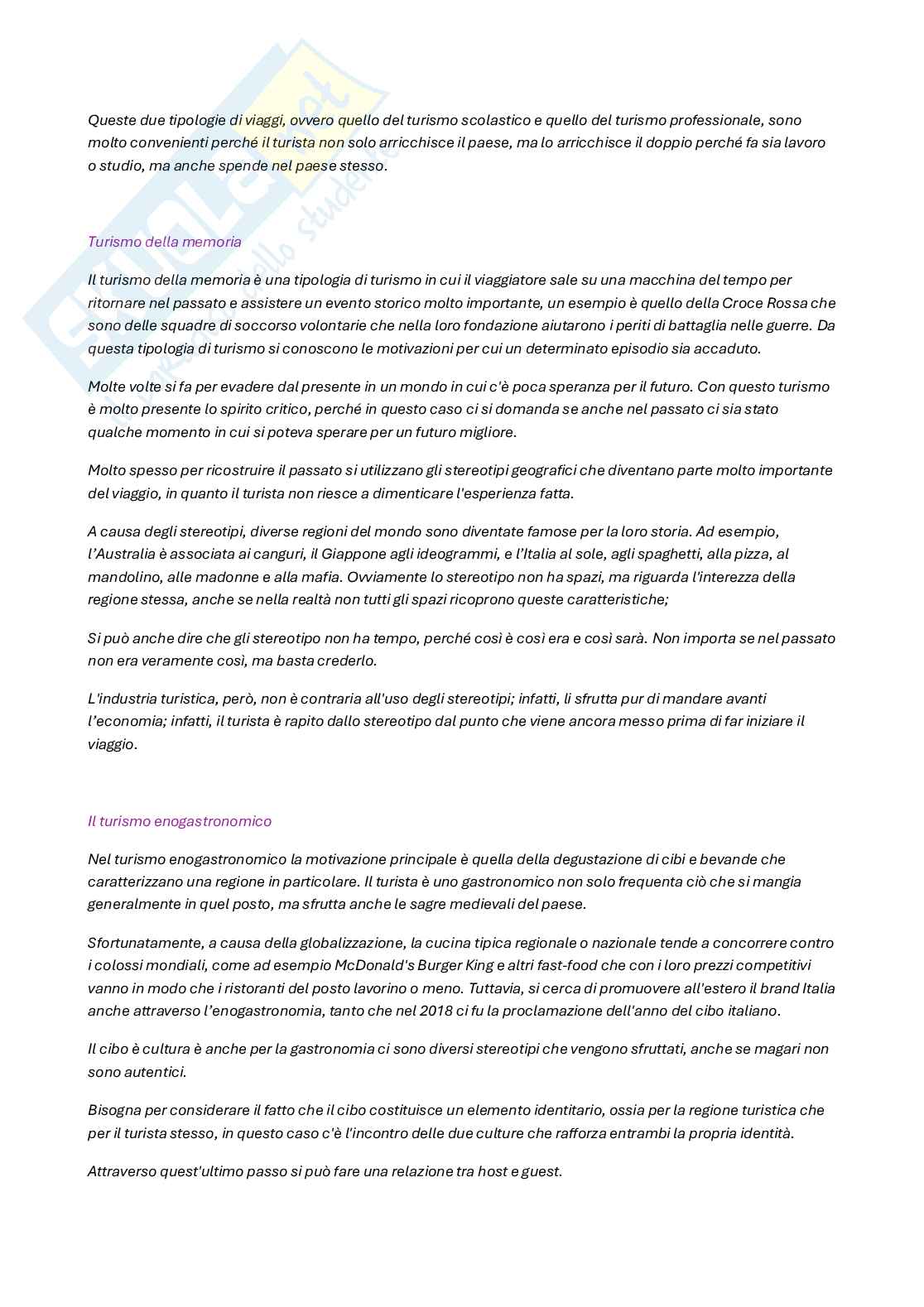 Appunti di Geografia del turismo Pag. 21