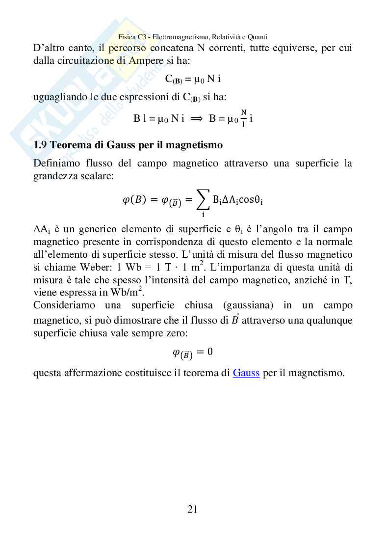 Fisica C3, Elettromagnetismo, relatività e quanti Pag. 21