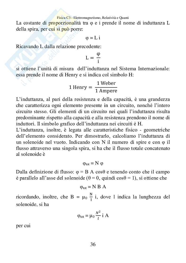 Fisica C3, Elettromagnetismo, relatività e quanti Pag. 36