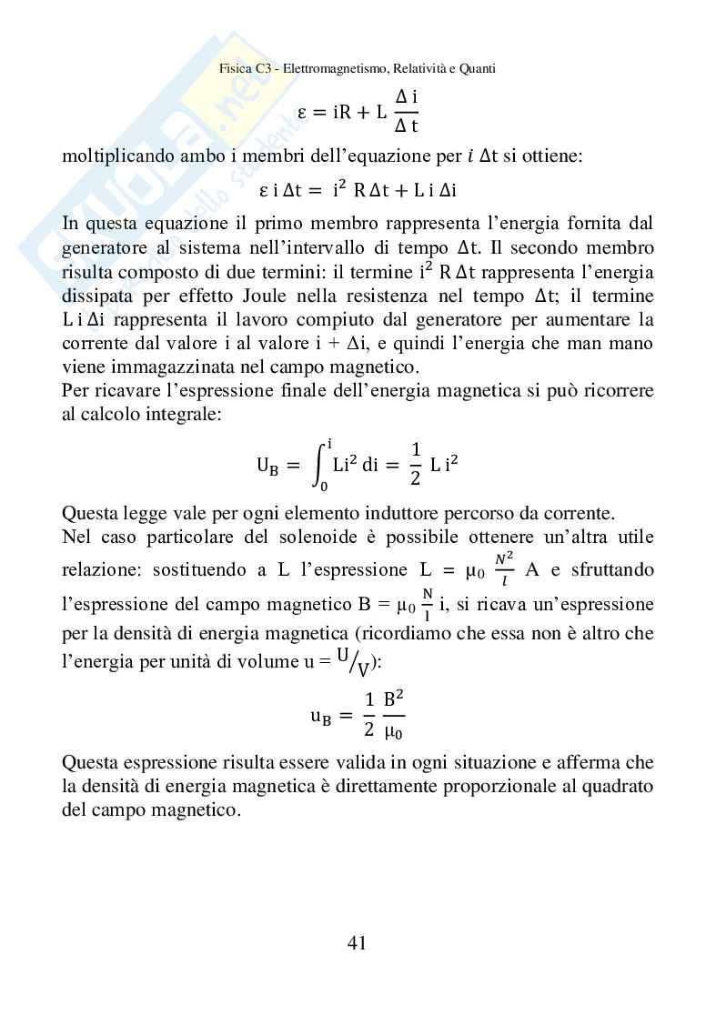 Fisica C3, Elettromagnetismo, relatività e quanti Pag. 41