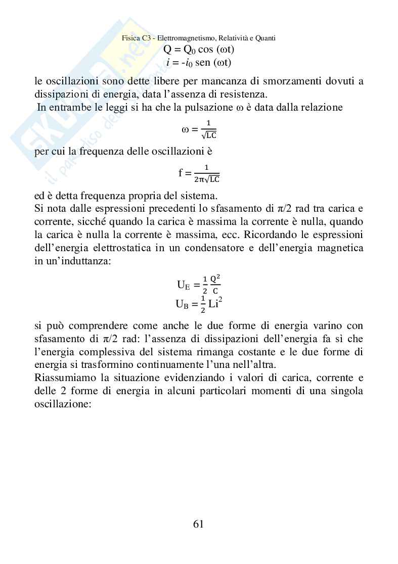 Fisica C3, Elettromagnetismo, relatività e quanti Pag. 61