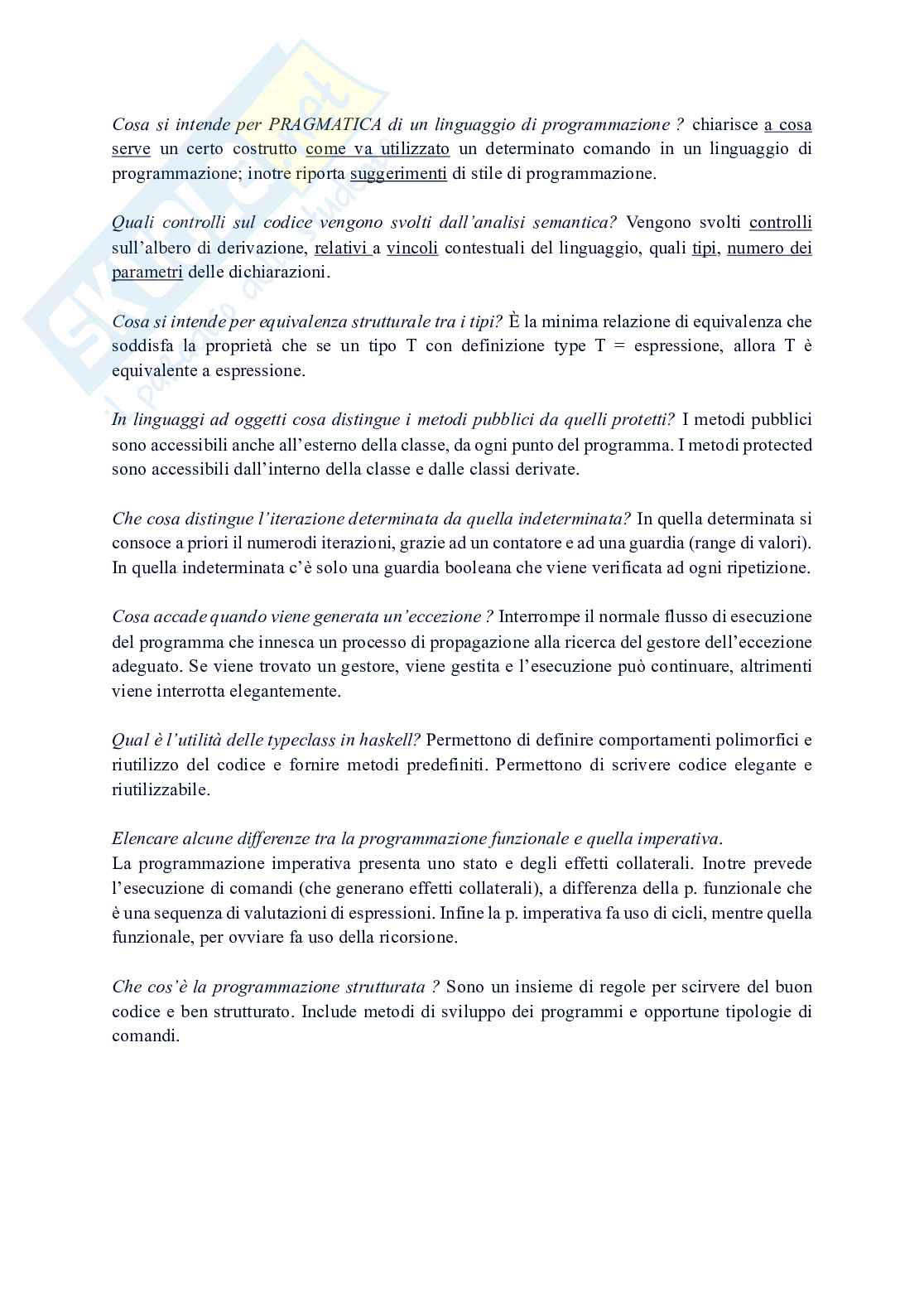 Appunti Linguaggi di programmazione Pag. 11