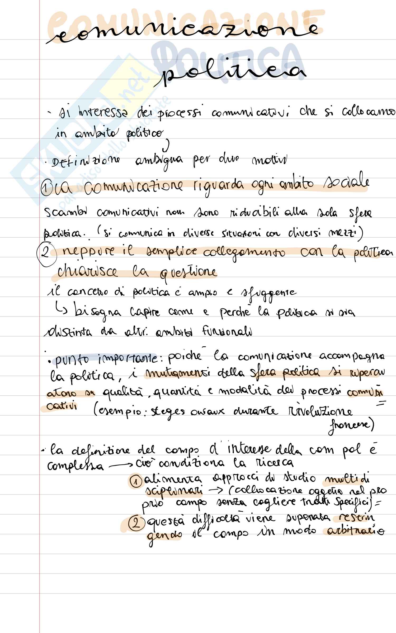Appunti di Comunicazione politica Pag. 1