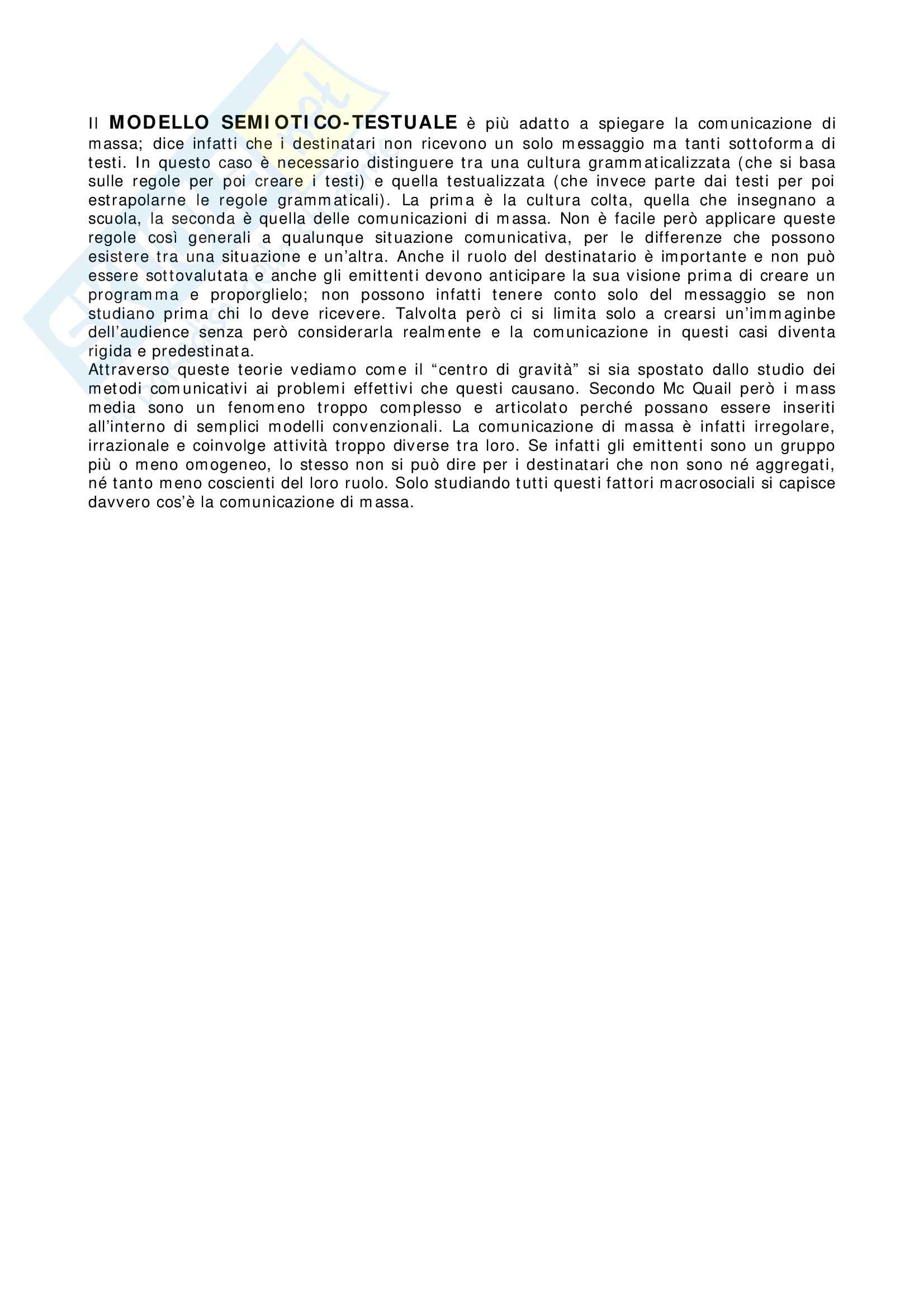 Riassunto esame Teorie e Tecniche delle Comunicazioni di Massa, prof. indefinito, libro consigliato Teorie delle Comunicazioni di Massa, Wolf Pag. 6