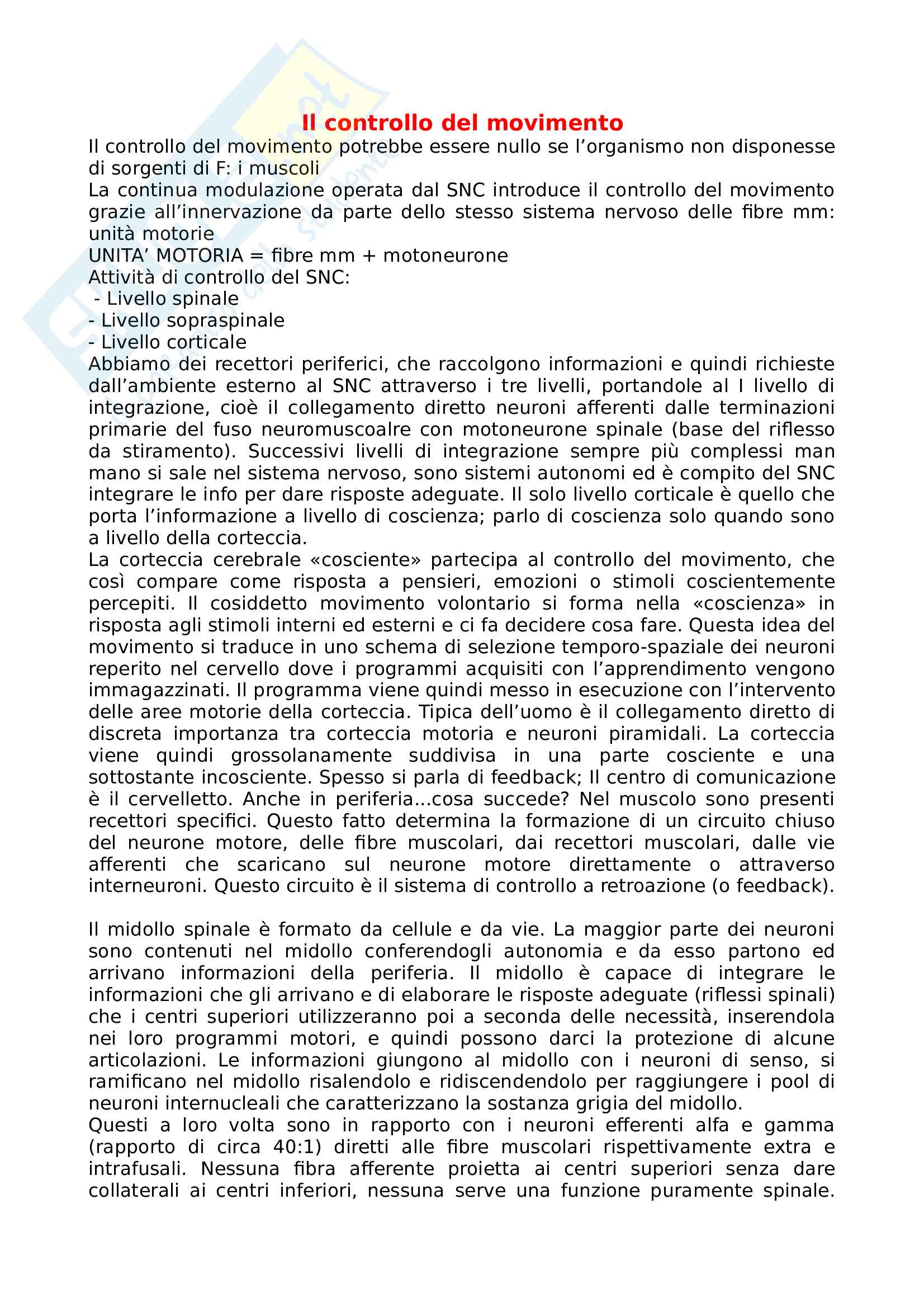 Controllo del movimento Pag. 1
