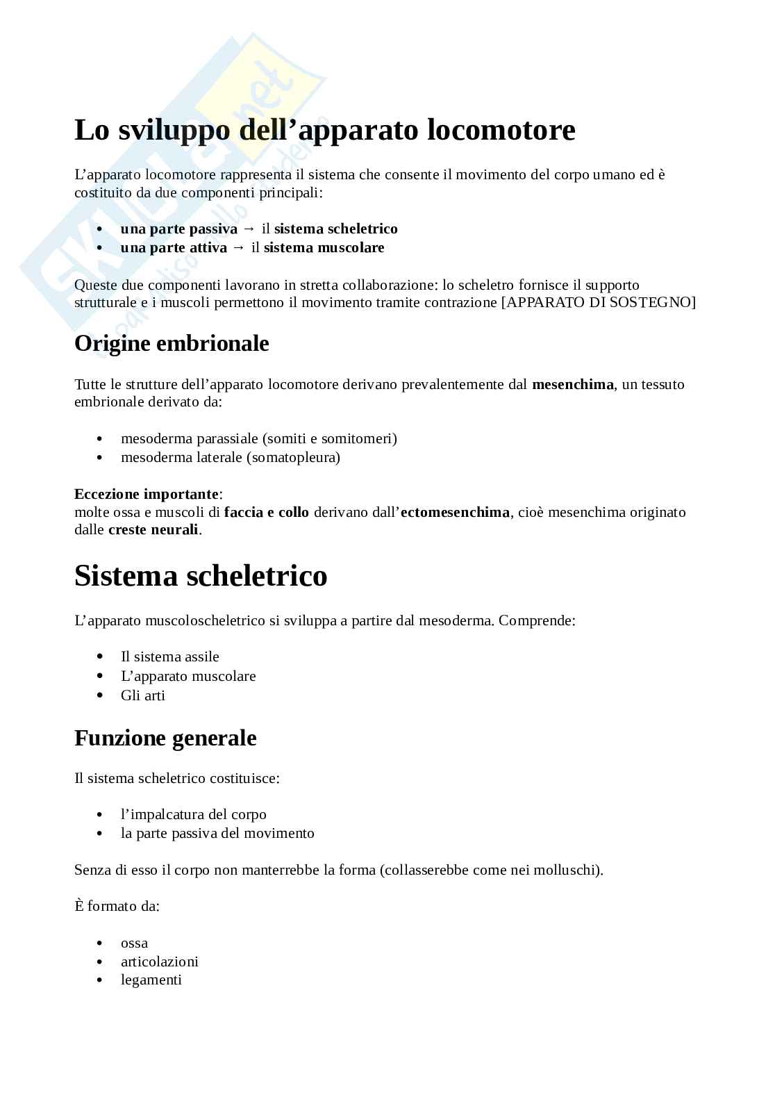 Riassunto esame Istologia ed embriologia umana, Prof. Della Corte Francesco Giuseppe, libro consigliato Istologia, Monesi Pag. 1