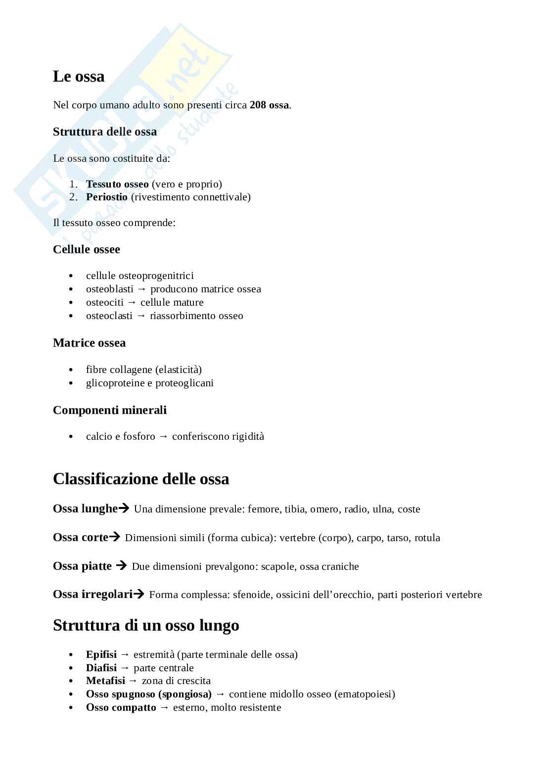 Riassunto esame Istologia ed embriologia umana, Prof. Della Corte Francesco Giuseppe, libro consigliato Istologia, Monesi Pag. 2