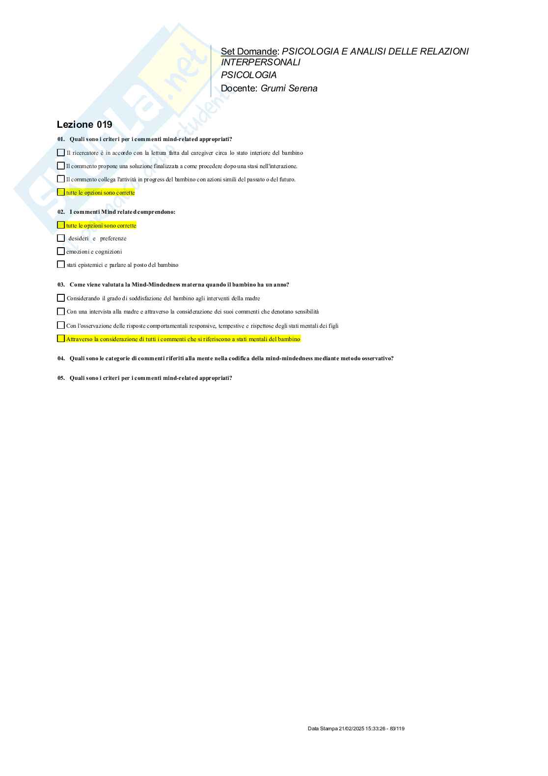 Paniere nuovo completo di Psicologia e analisi delle relazioni interpersonali (2025) Pag. 21