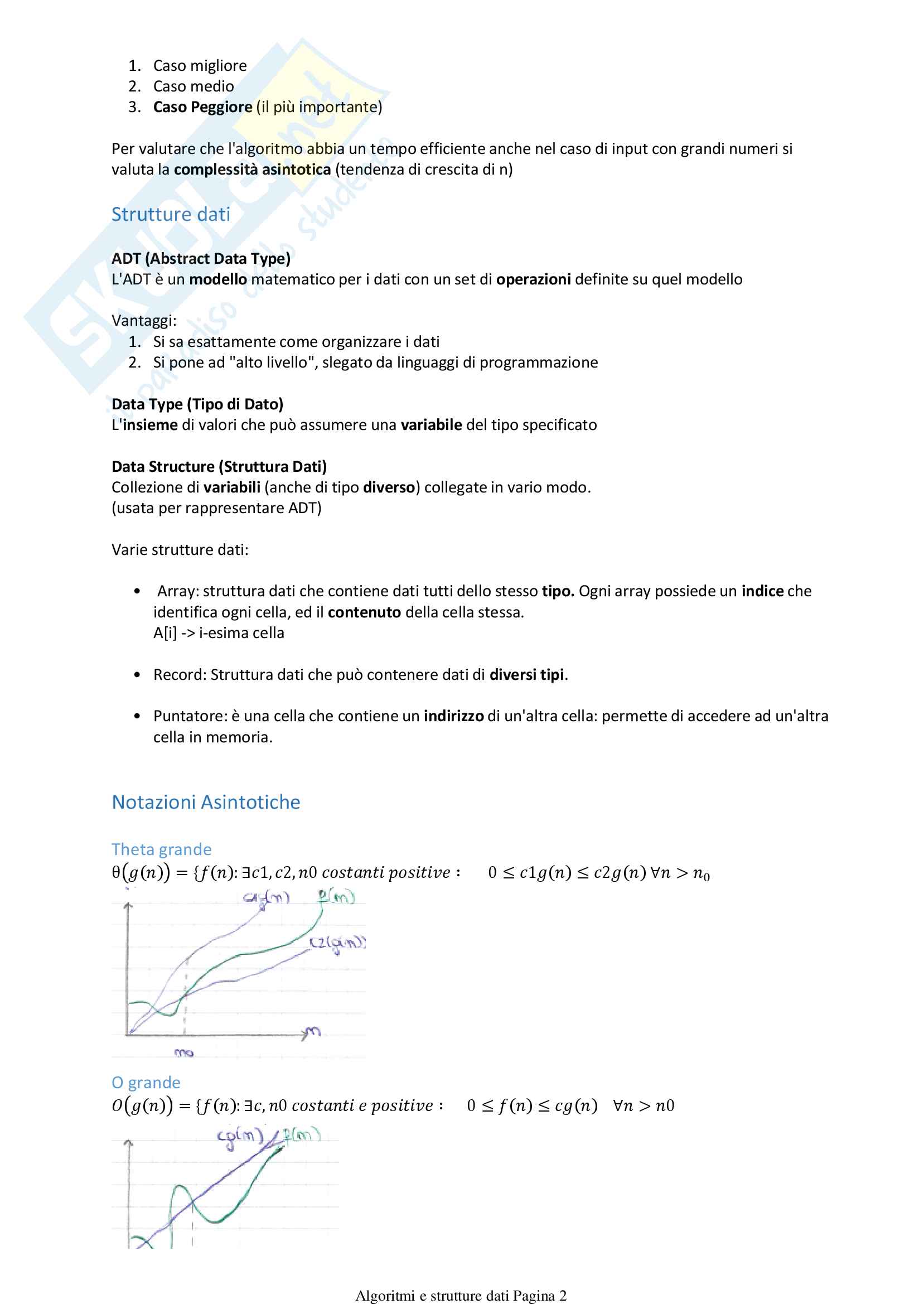 Algoritmi e strutture dati Pag. 2