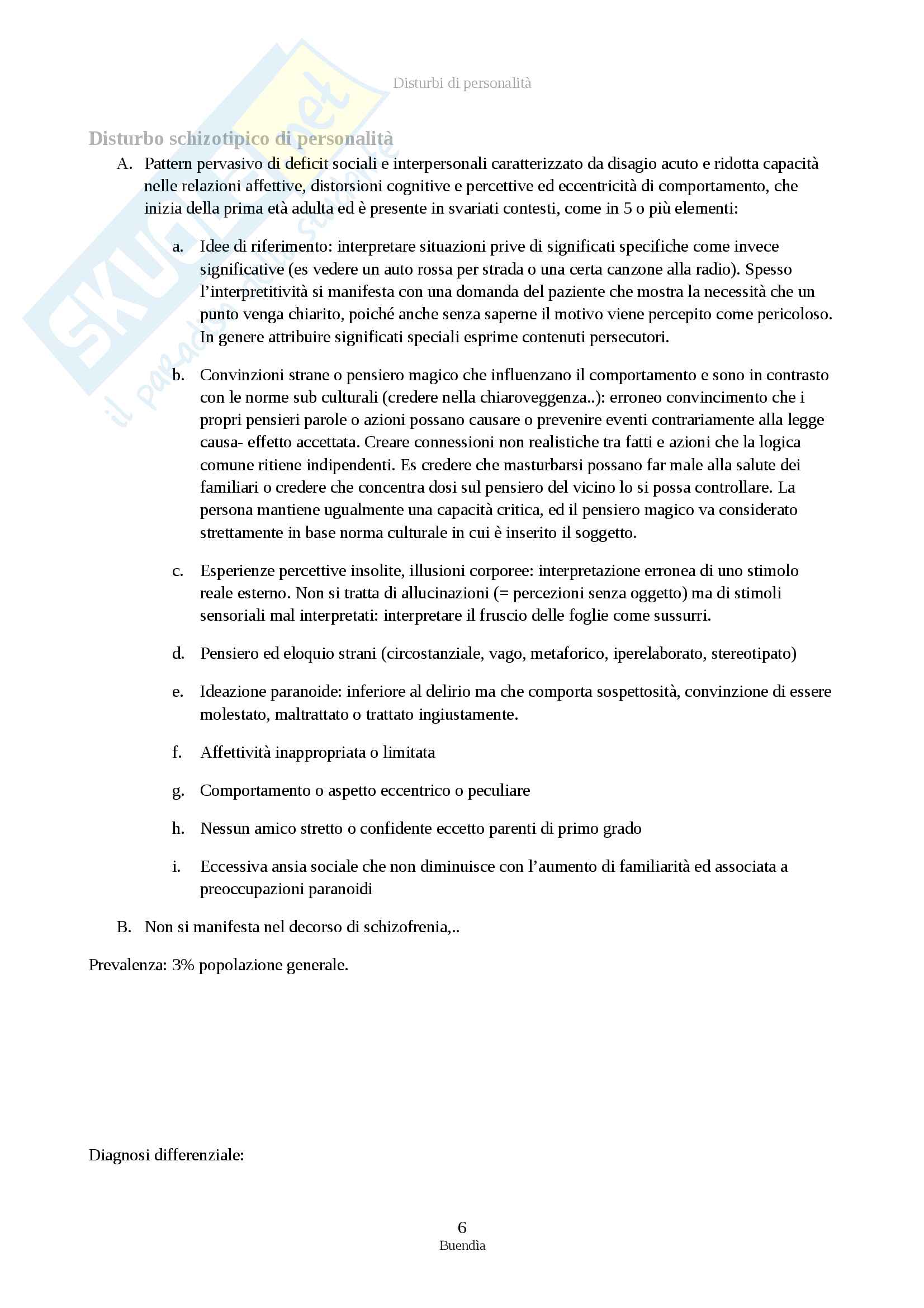 Riassunto esame Psicologia clinica, prof. Prunas, libro consigliato Psicopatologia e psicologia clinica, Hooley - I disturbi di personalità Pag. 6