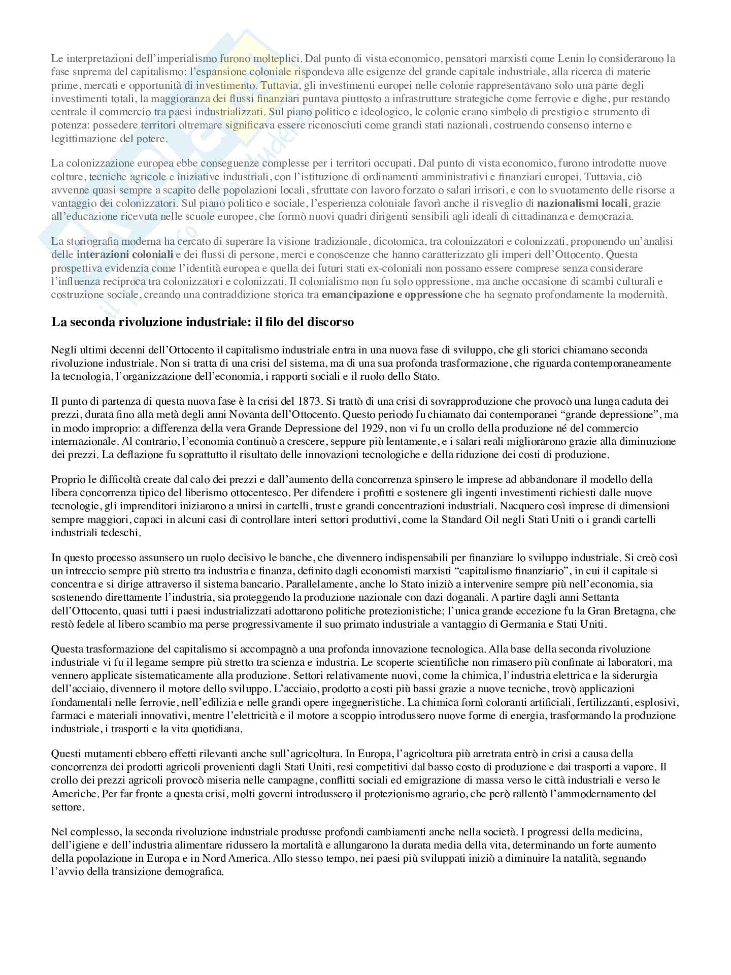 Riassunto esame Storia contemporanea, Prof. Curli Barbara, libro consigliato Storia contemporanea, Sabatucci Pag. 36