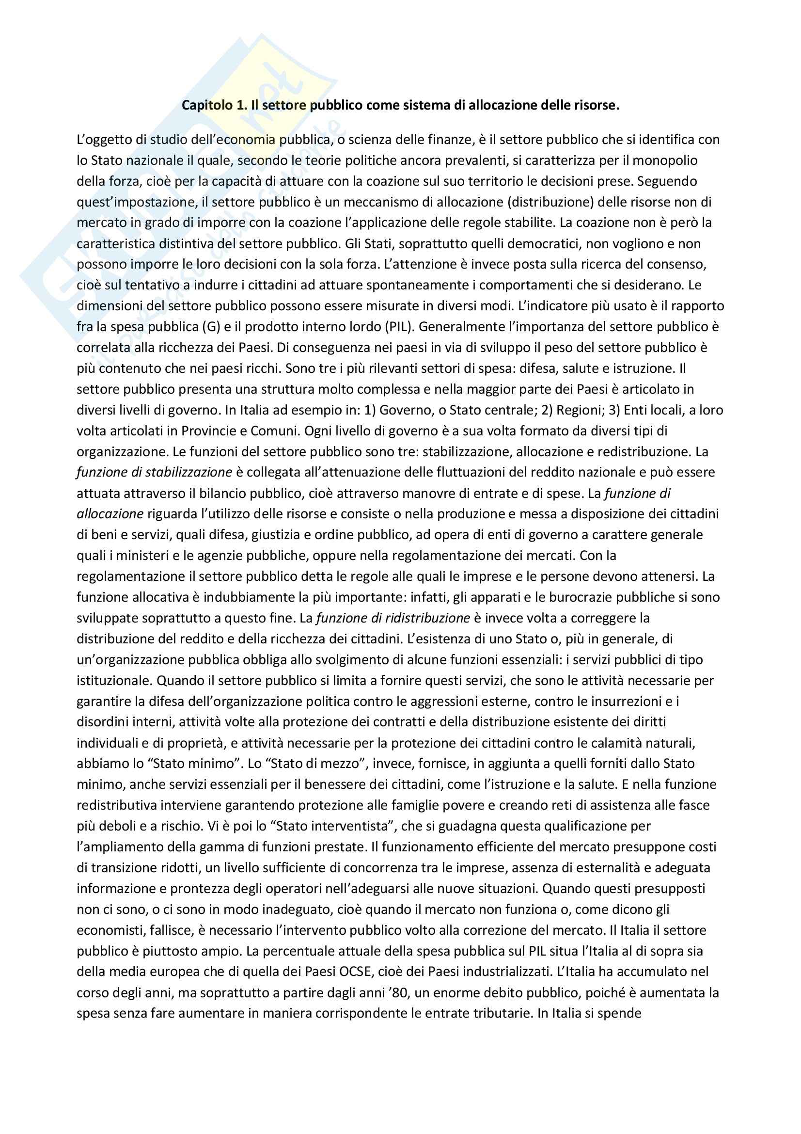 Riassunto esame Economia, libro adottato Economia pubblica moderna, Brosio Pag. 1