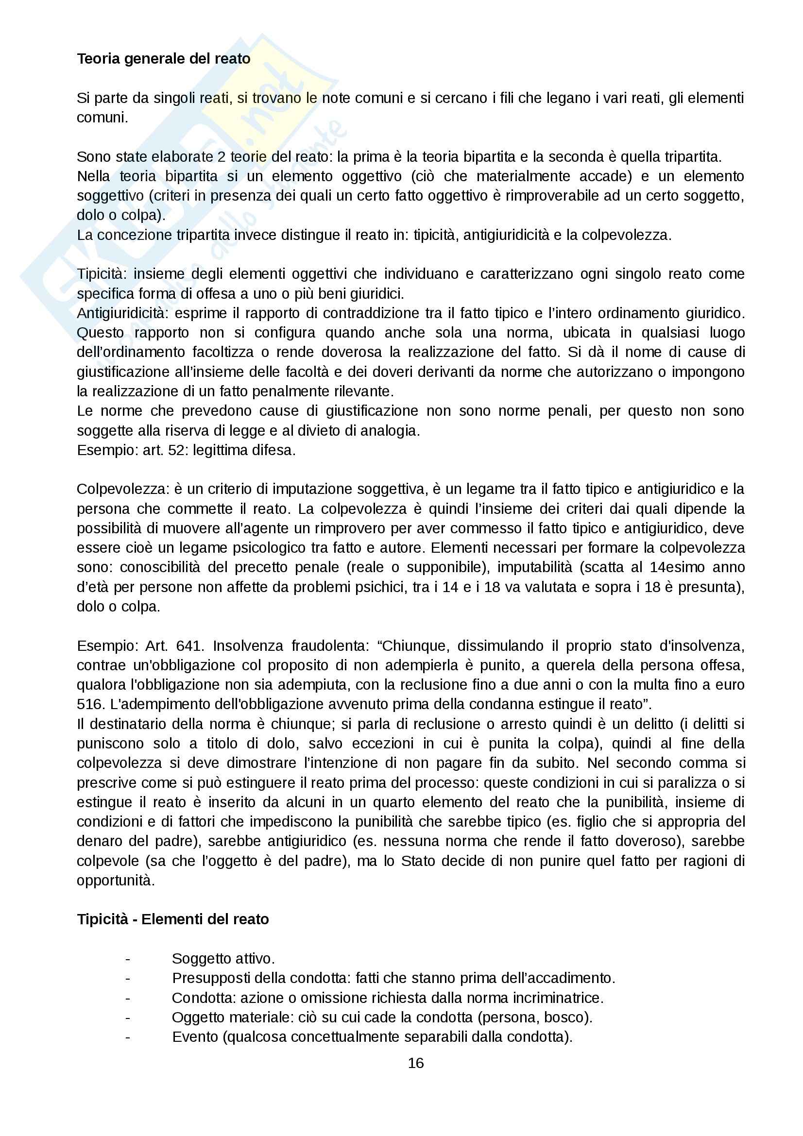 Riassunto esame diritto penale, Prof. Ruga Riva, libro consigliato Marinucci, Dolcini Pag. 16