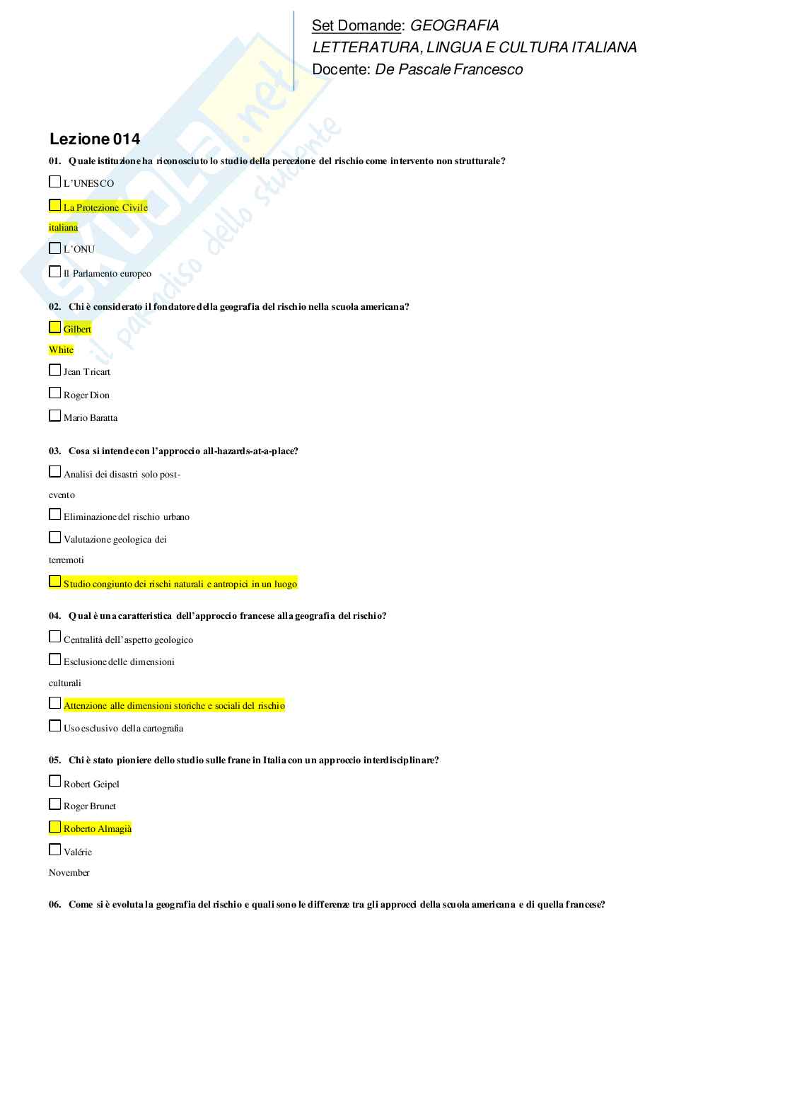 Paniere Geografia Pag. 16