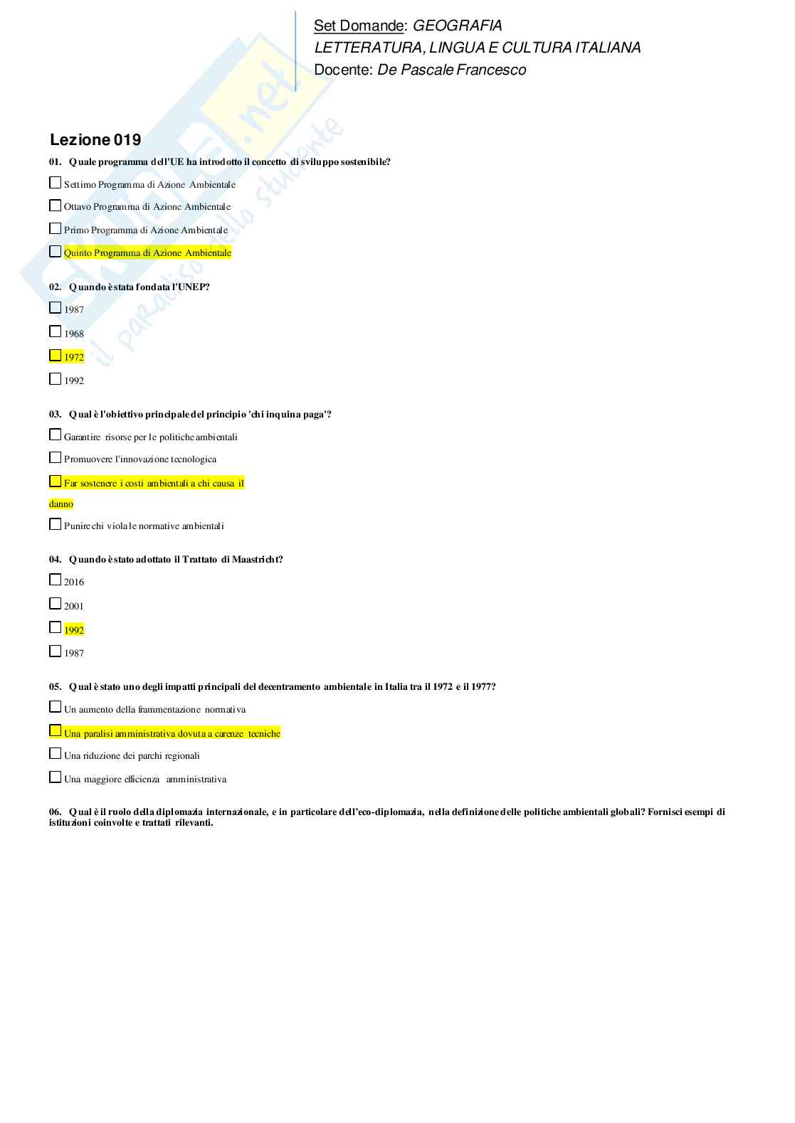 Paniere Geografia Pag. 21