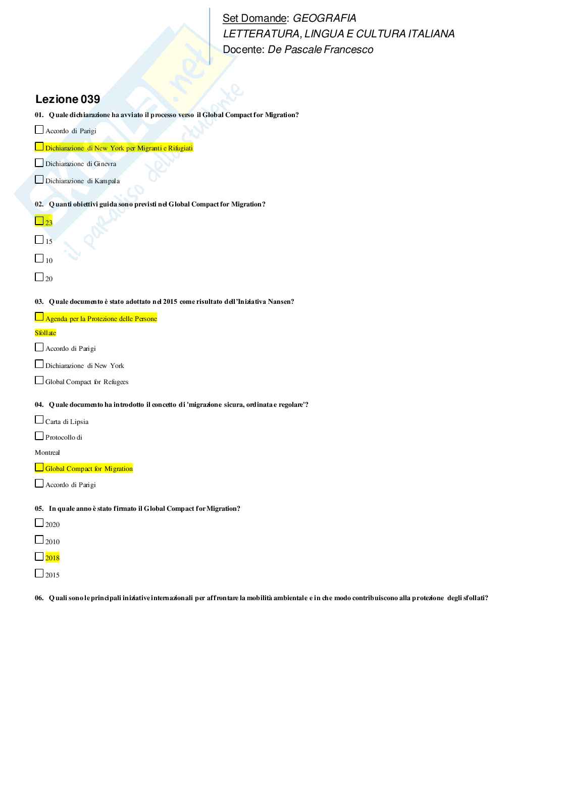 Paniere Geografia Pag. 41