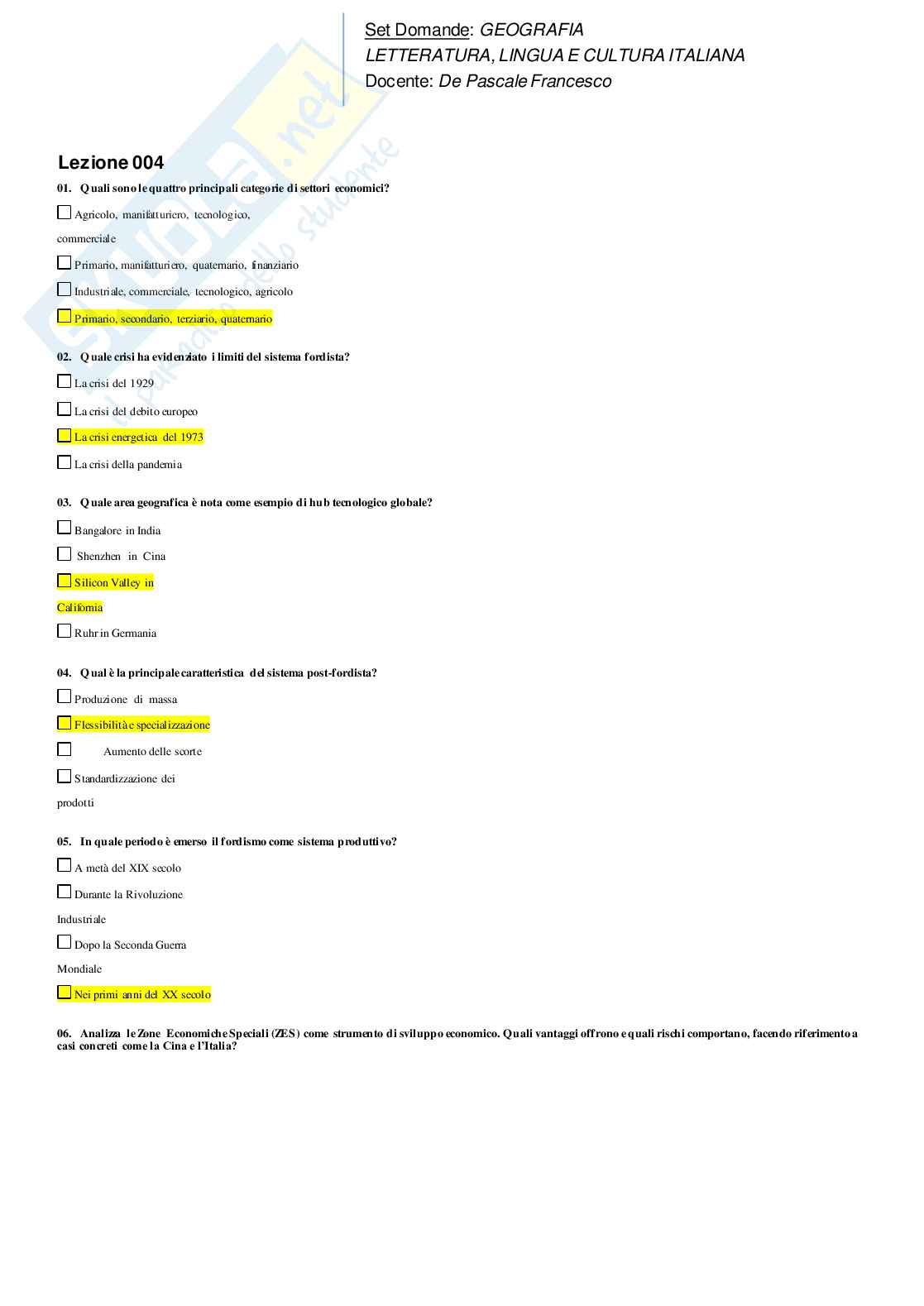 Paniere Geografia Pag. 6