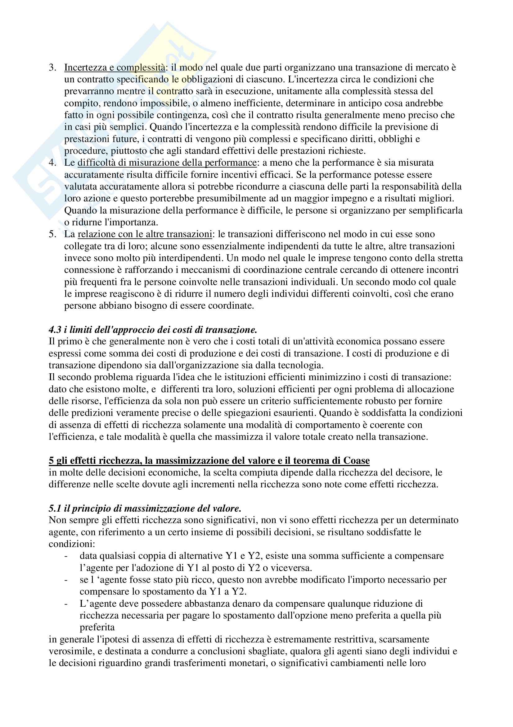 Riassunto esame Organizzazione aziendale, prof. Modica, libro consigliato Economia, organizzazione e management, Milgrom Pag. 11
