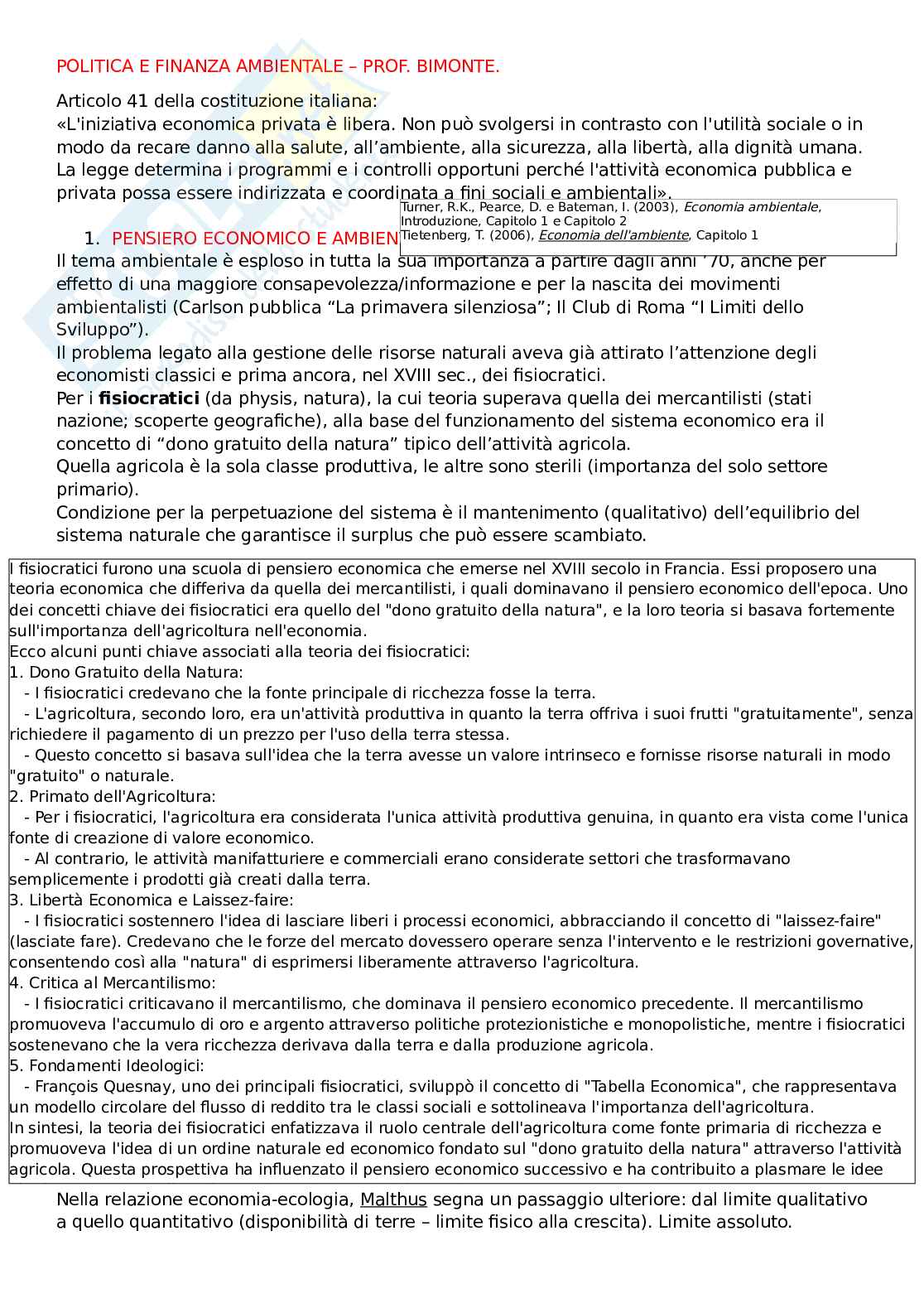 Politica economica ambientale Pag. 1